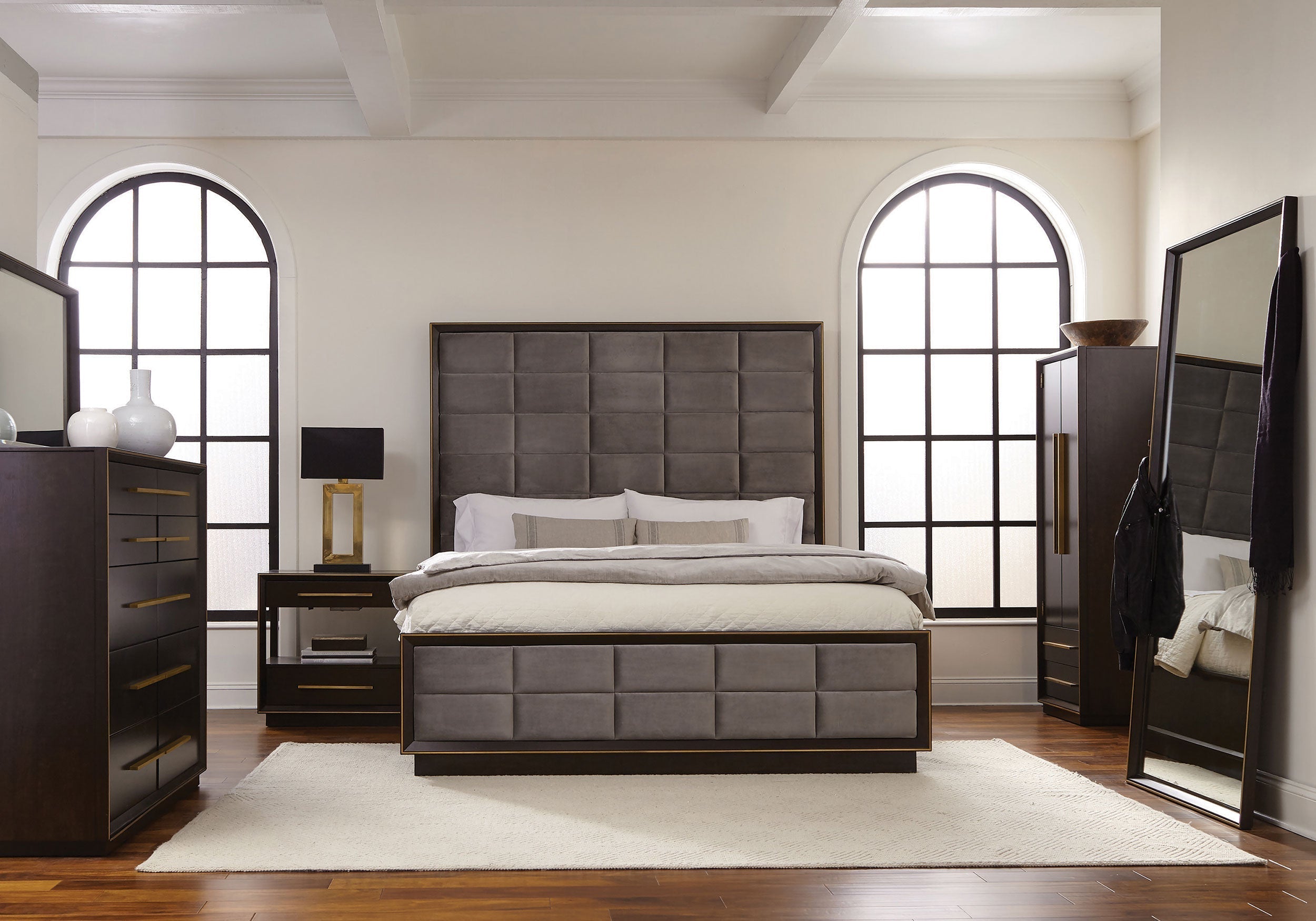 Durango   Panel Bedroom Set Grey and Smoked Peppercorn