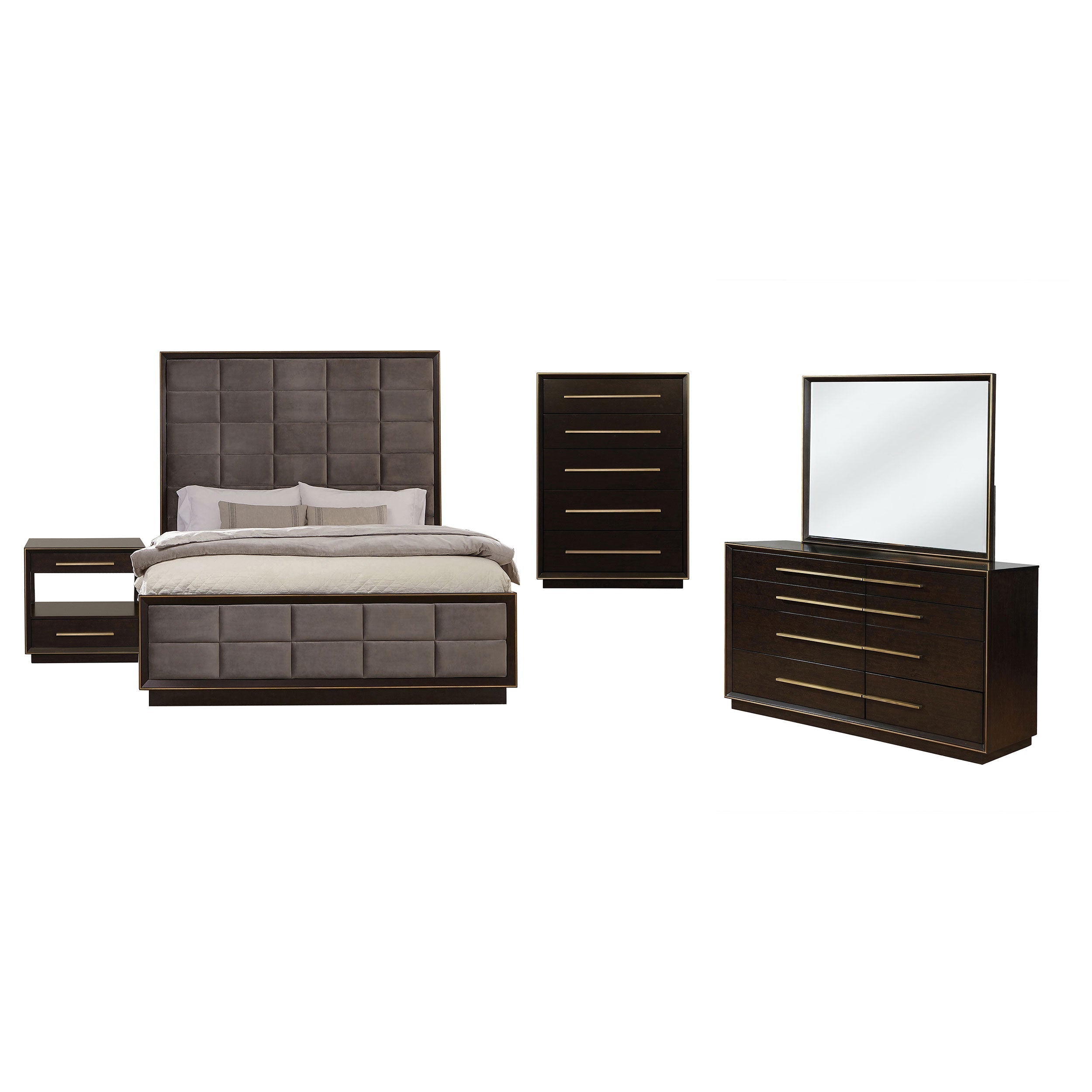 Durango   Panel Bedroom Set Grey and Smoked Peppercorn