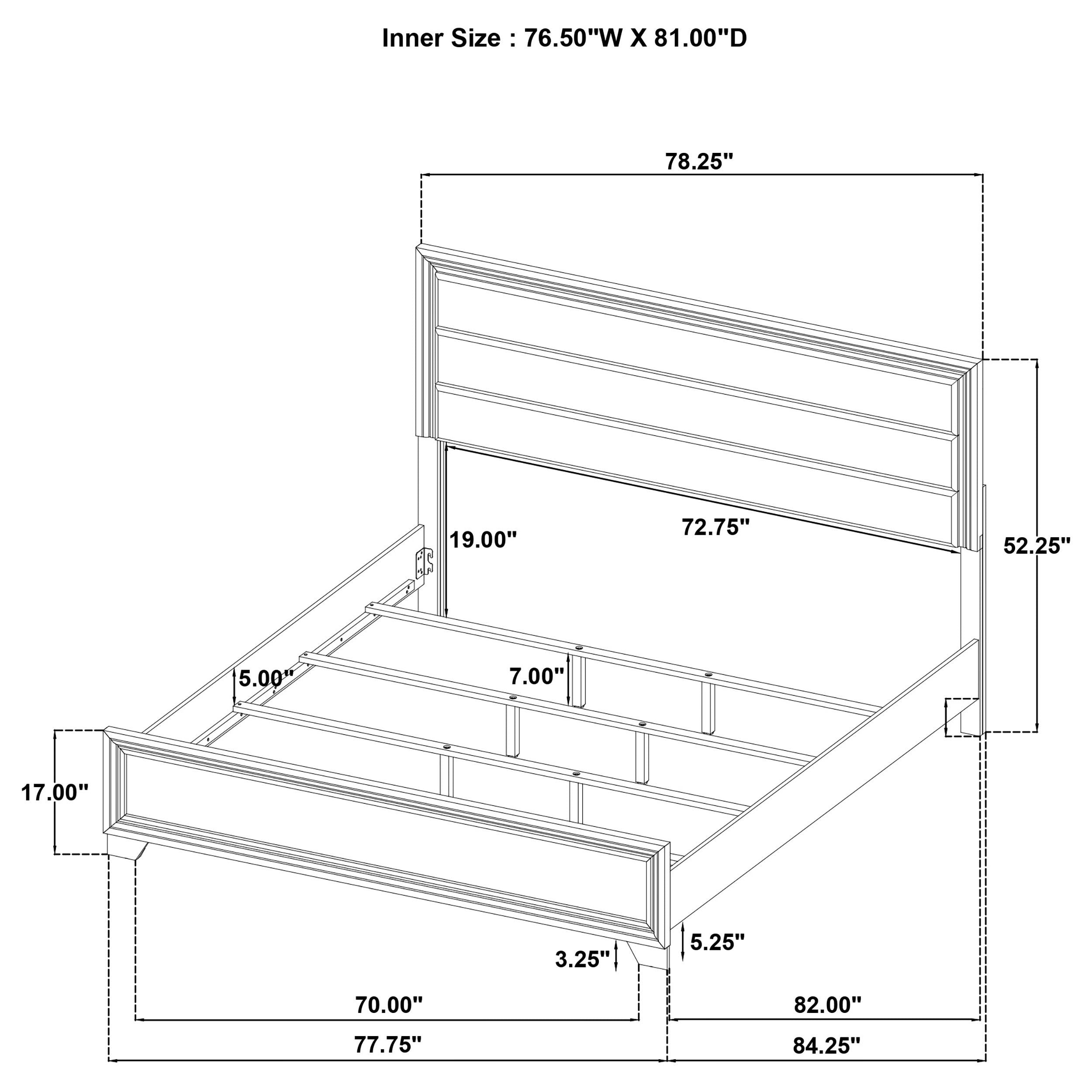 Wright 50-inch Upholstered Queen Bed Brown Oak