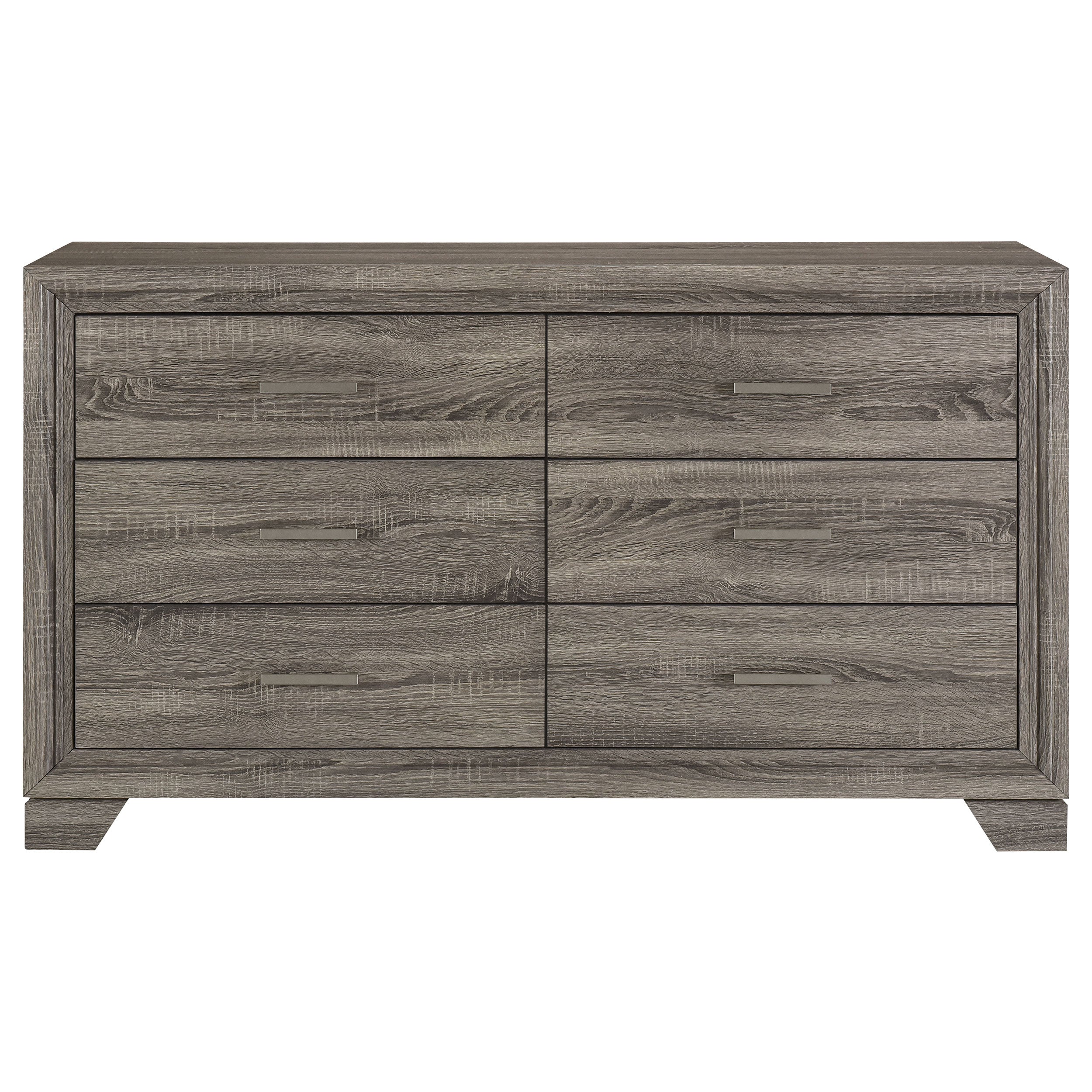 Wright 6-drawer Dresser and Mirror Brown Oak