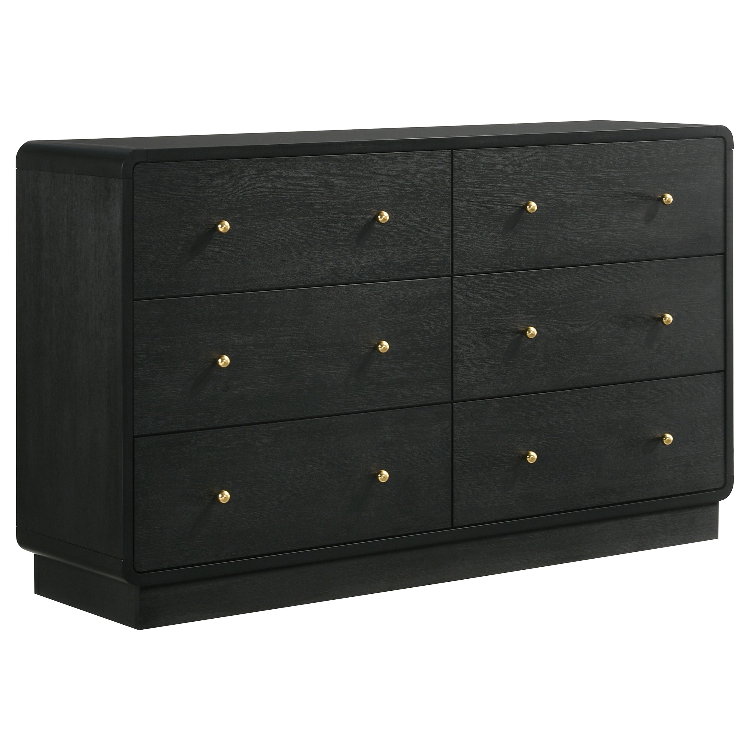 Cavelle 6-drawer Dresser and Mirror Black