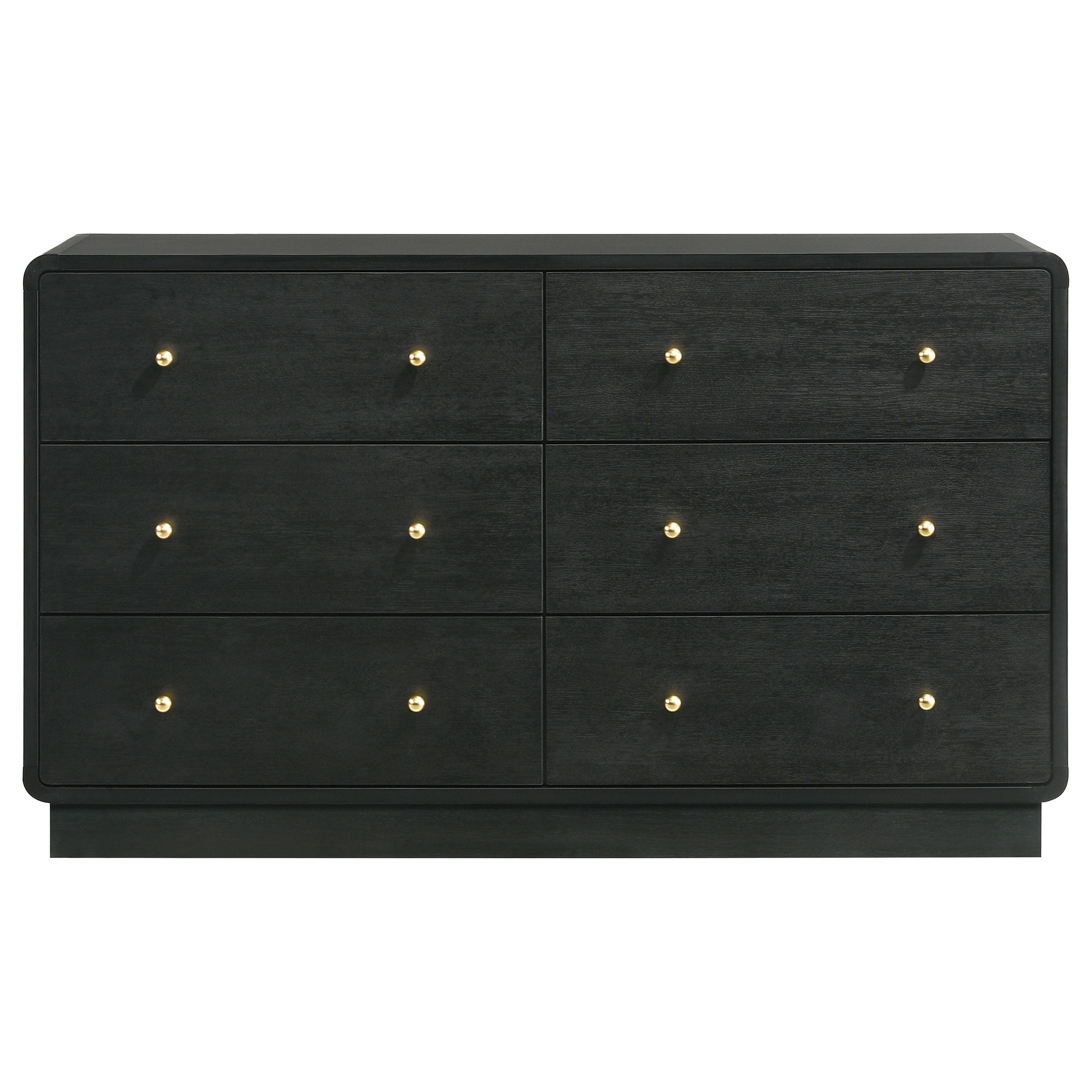 Cavelle 6-drawer Dresser and Mirror Black