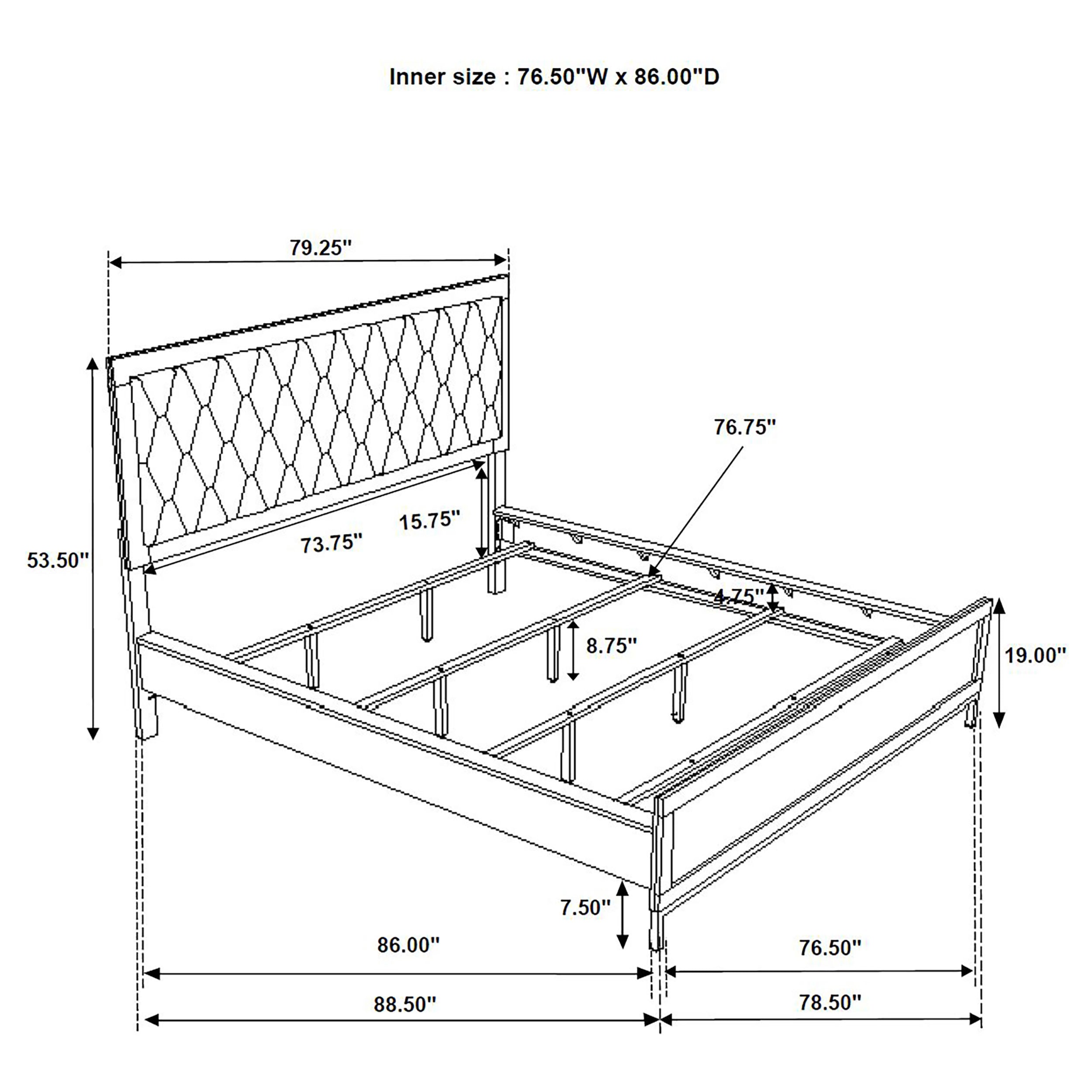 Sonora  Upholstered Panel Bed White