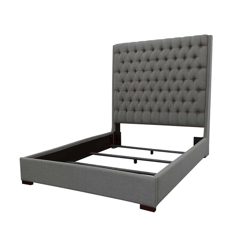 Camille Tall Tufted  Bed Grey