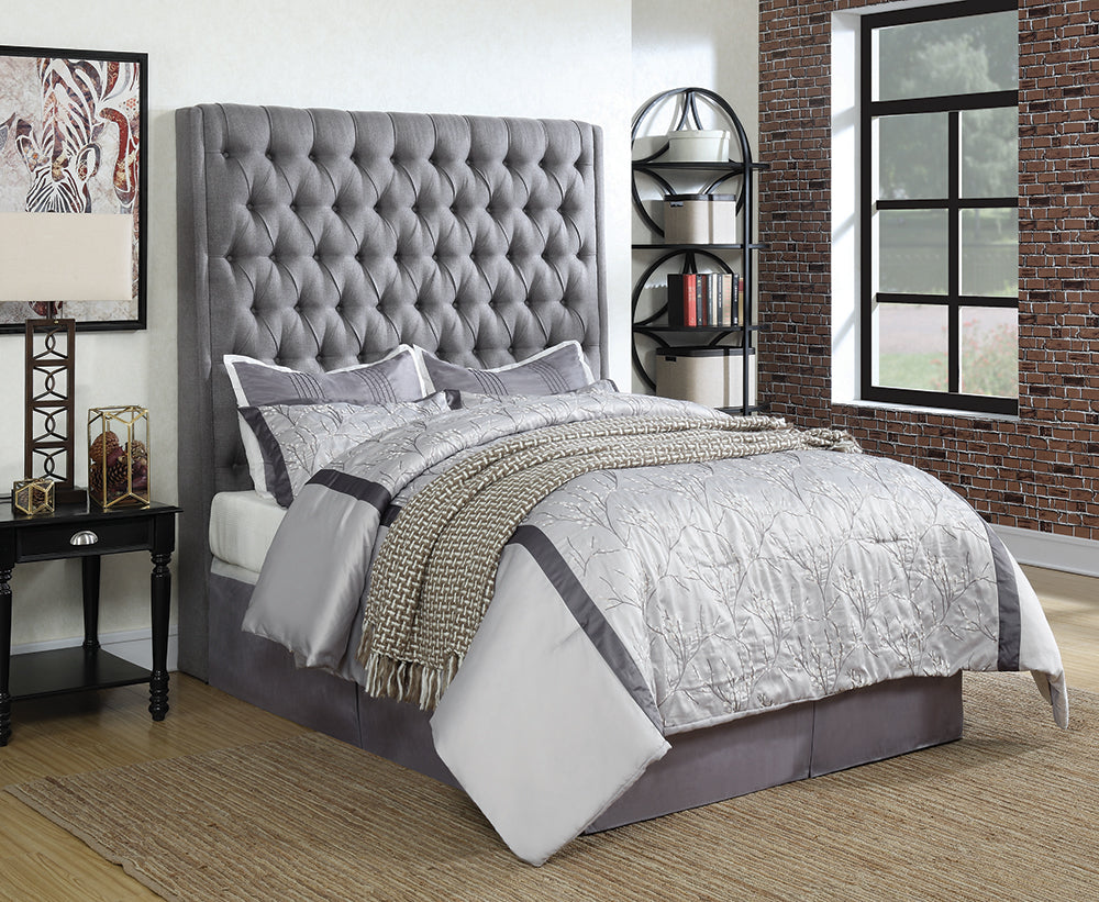 Camille Tall Tufted  Headboard Grey