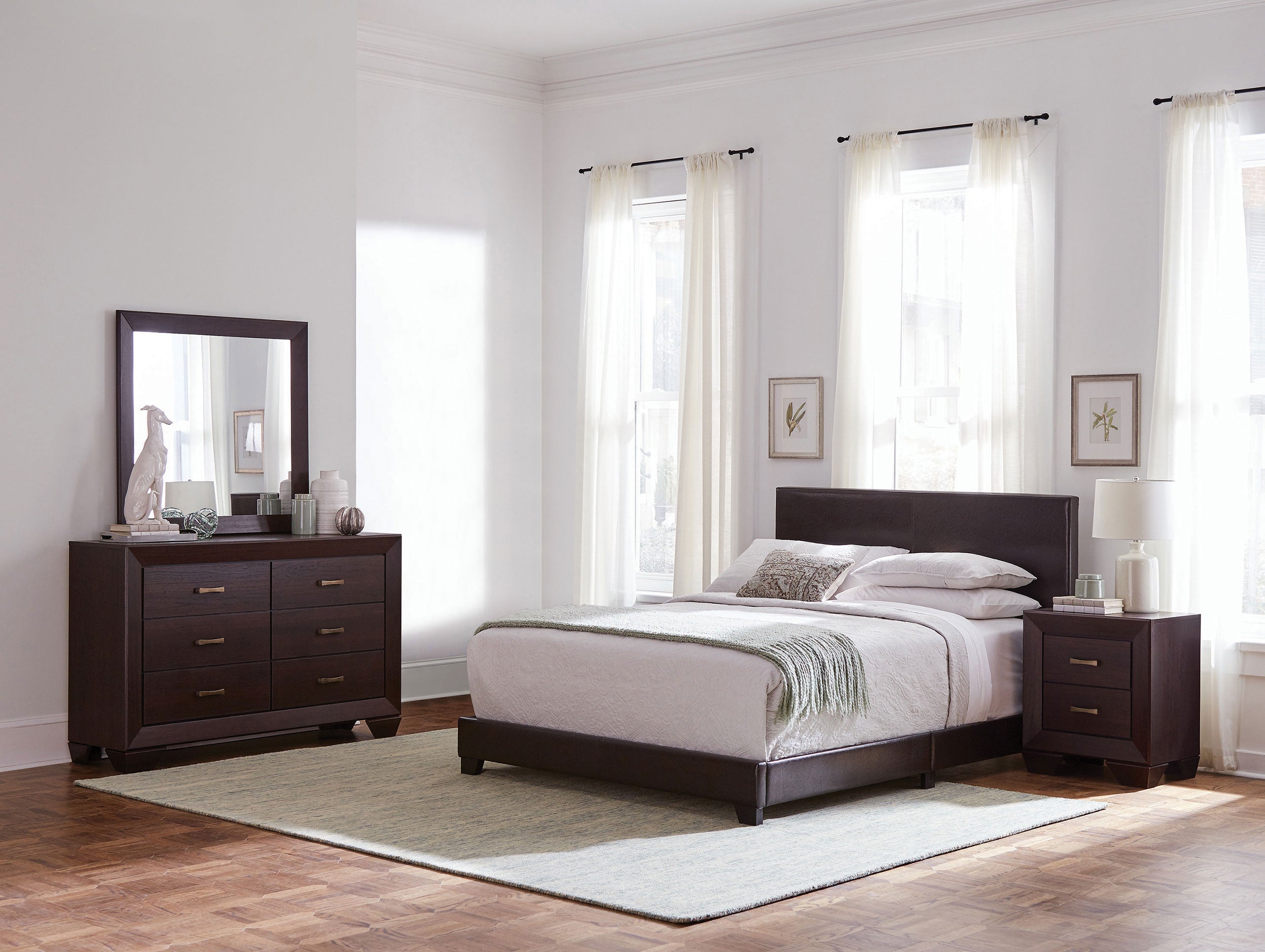 Dorian   Bedroom Set Brown and Dark Cocoa