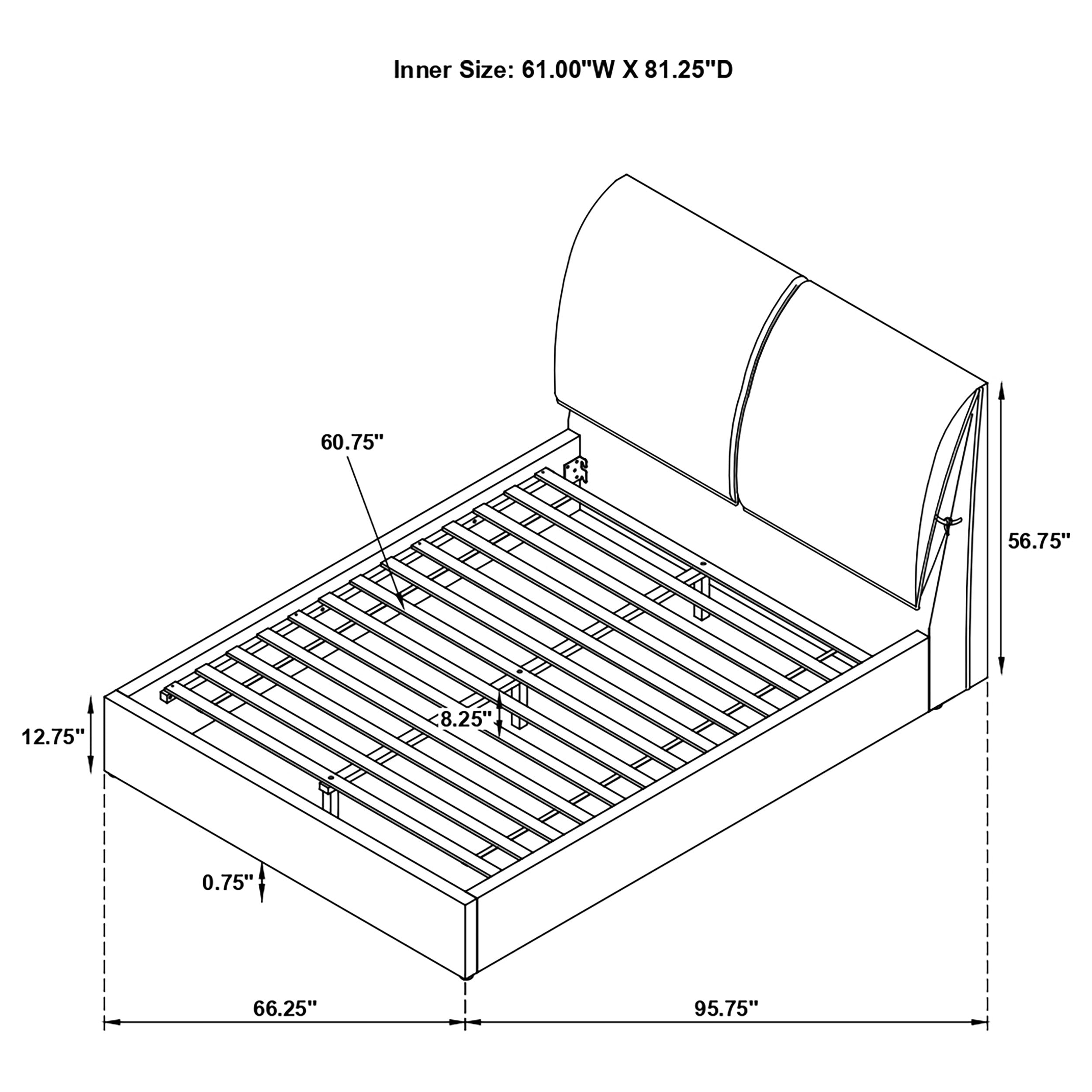 Gwendoline Upholstered  Platform Bed with Pillow Headboard White