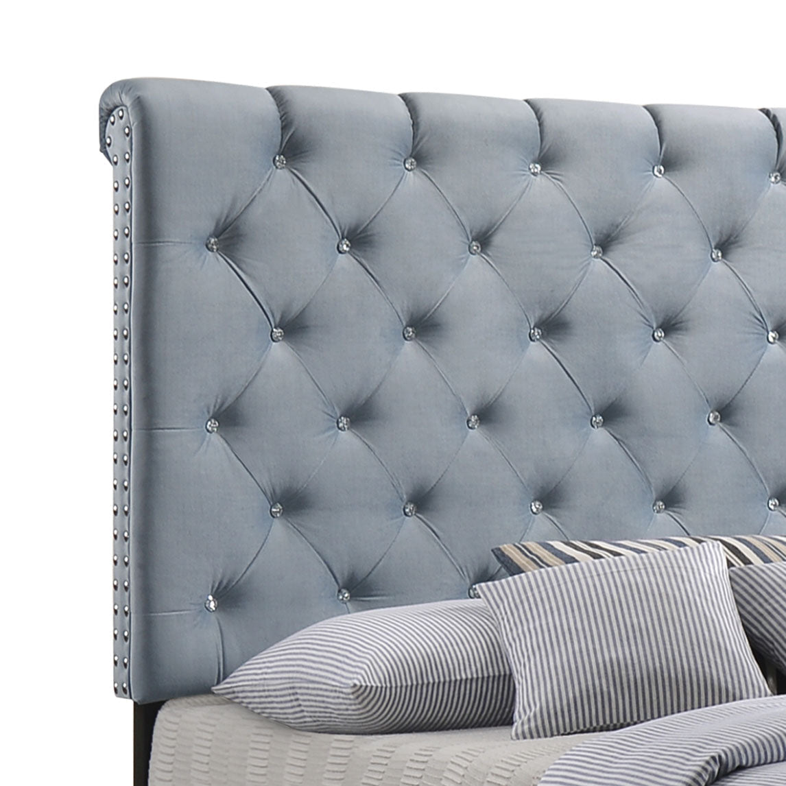 Warner  Upholstered Bed Slate Blue