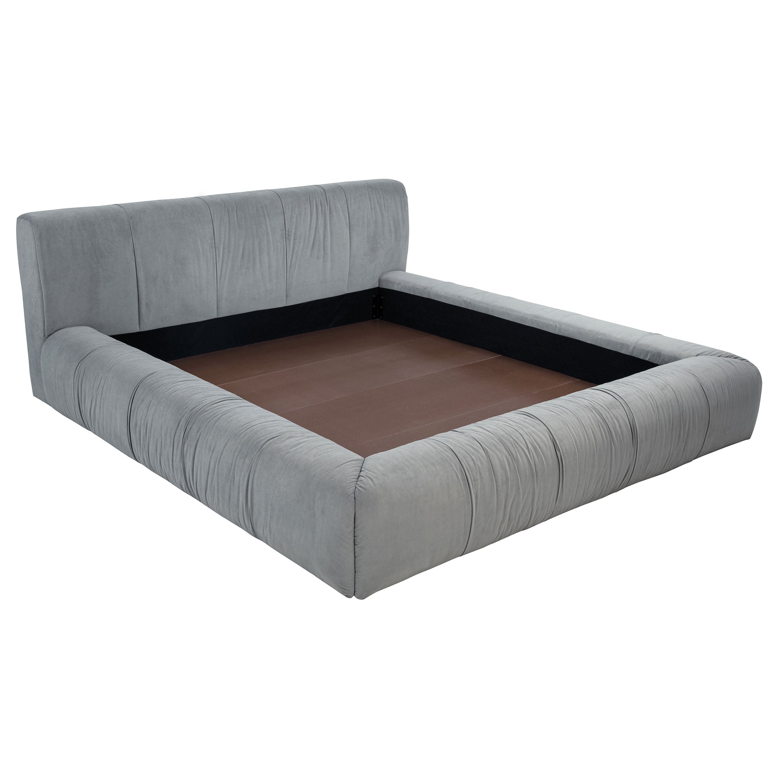 Wilshire Upholstered Queen Platform Bed Grey