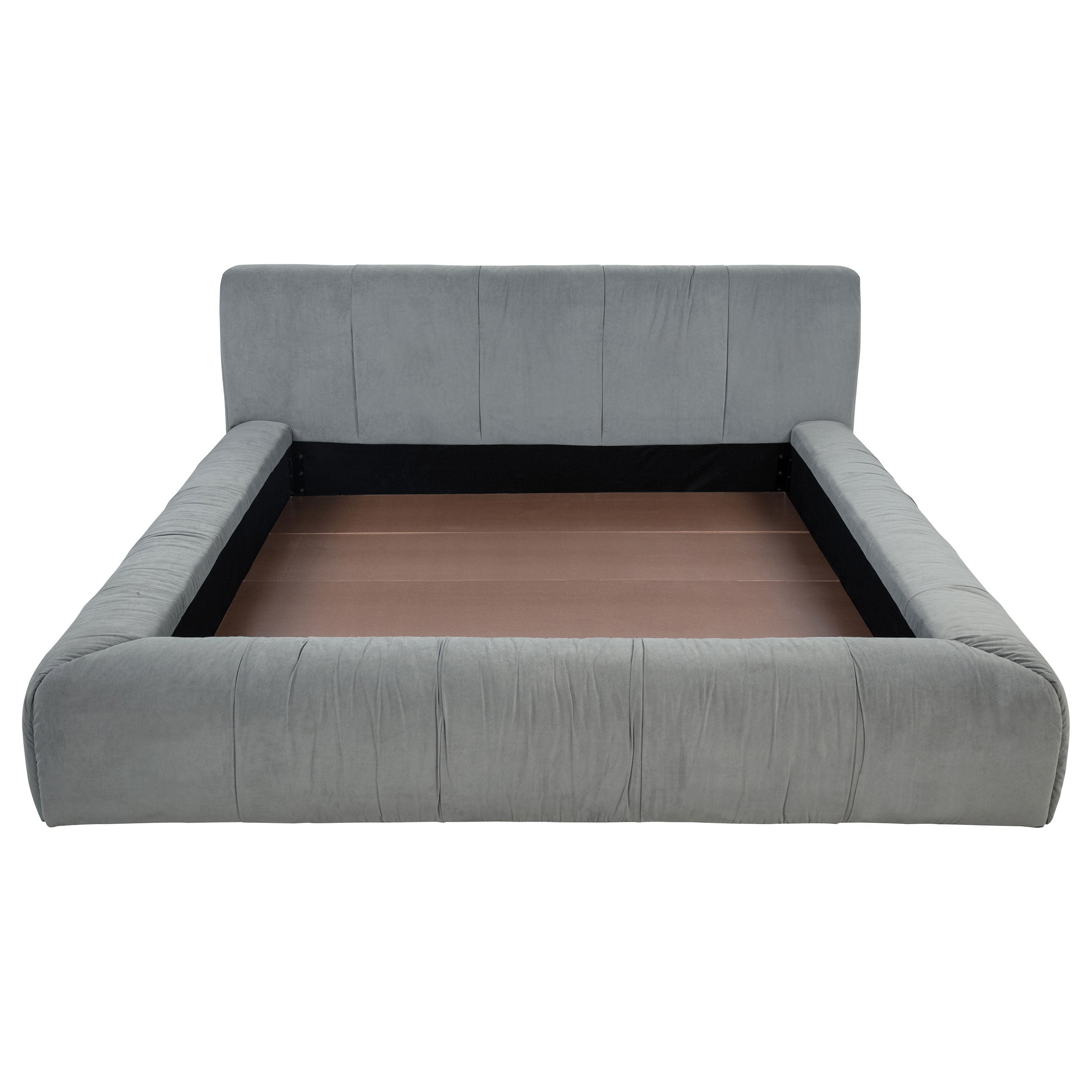 Wilshire Upholstered Queen Platform Bed Grey