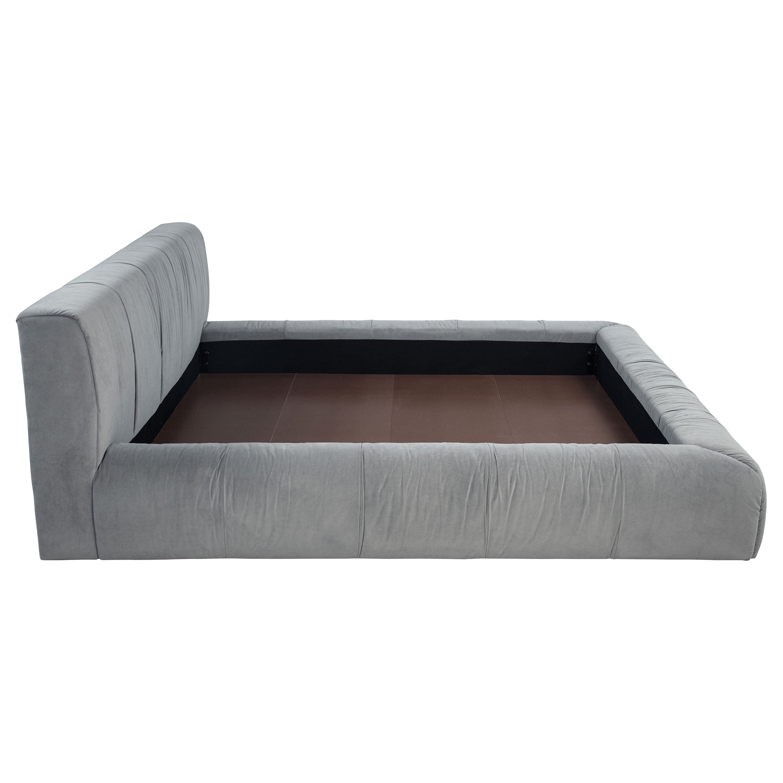 Wilshire Upholstered Queen Platform Bed Grey