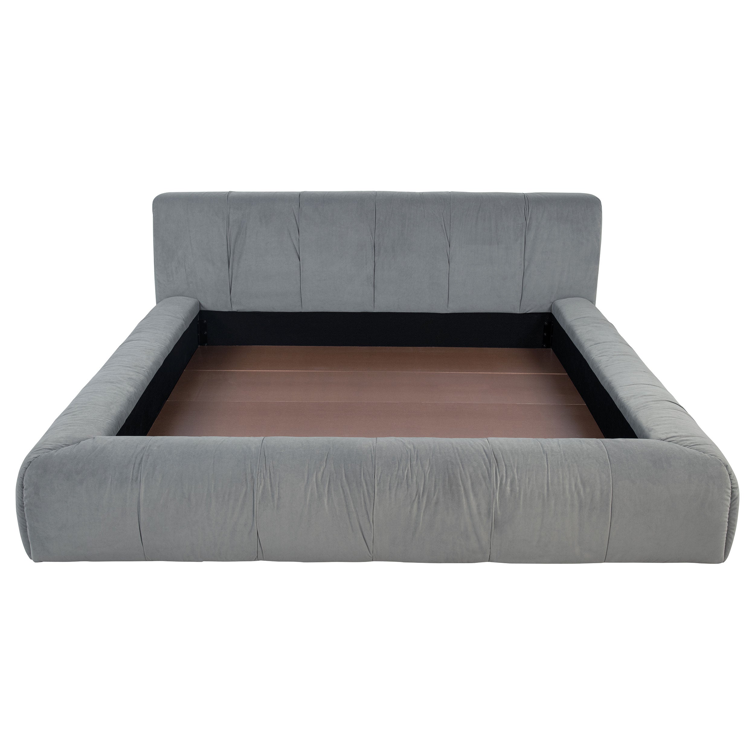 Wilshire Upholstered Queen Platform Bed Grey