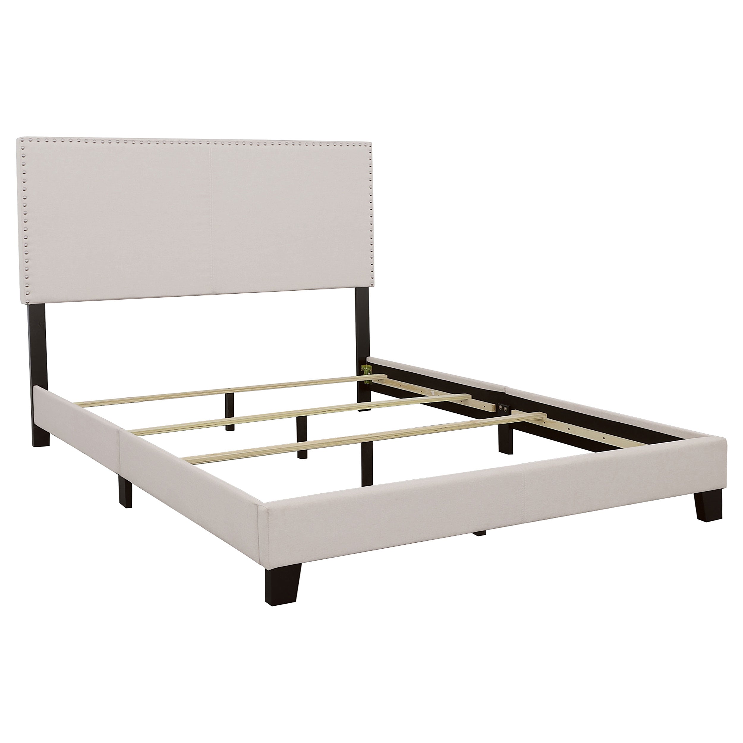 Boyd  Upholstered Bed with Nailhead Trim Ivory