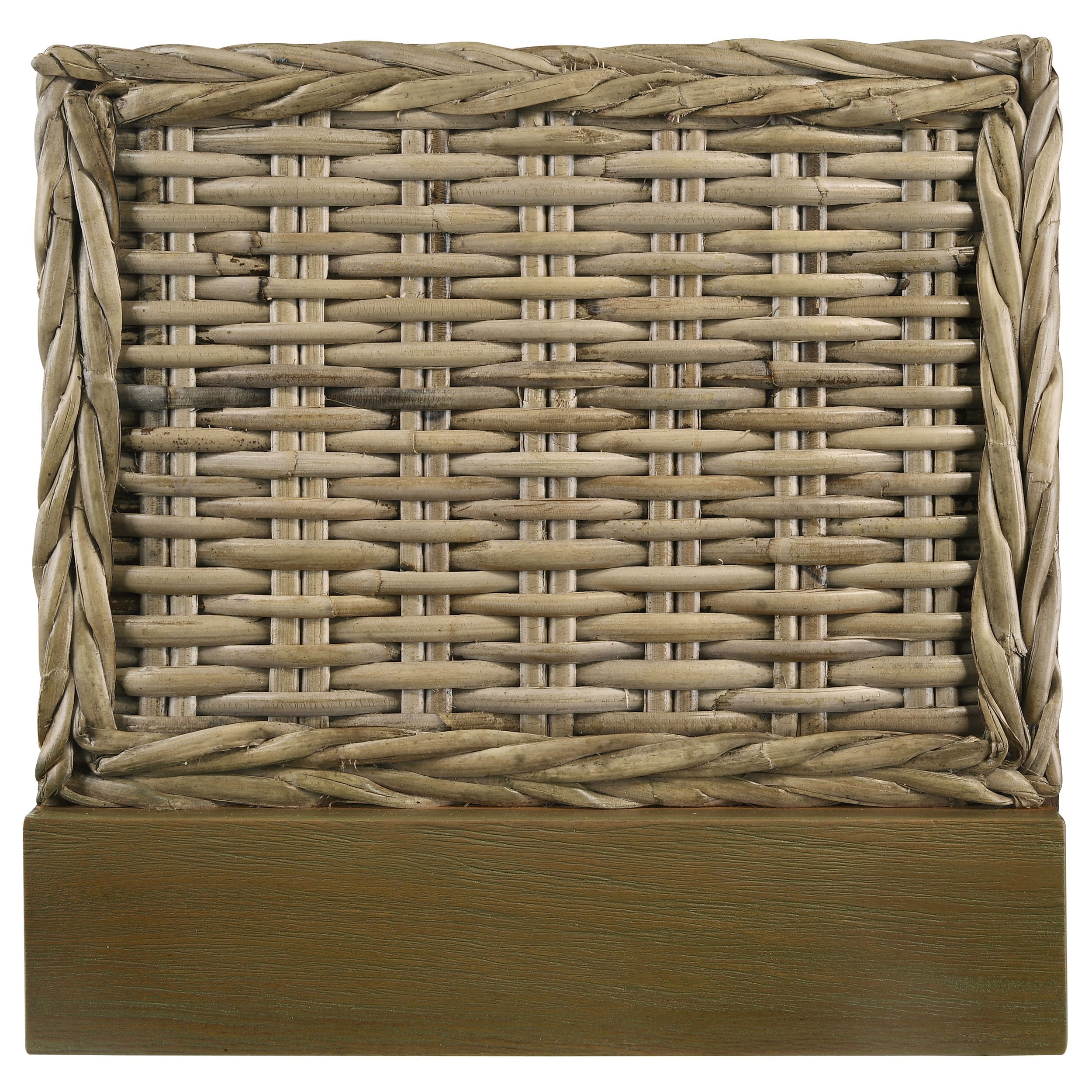 Zyla Woven Rattan  Panel Bed Kubu Grey