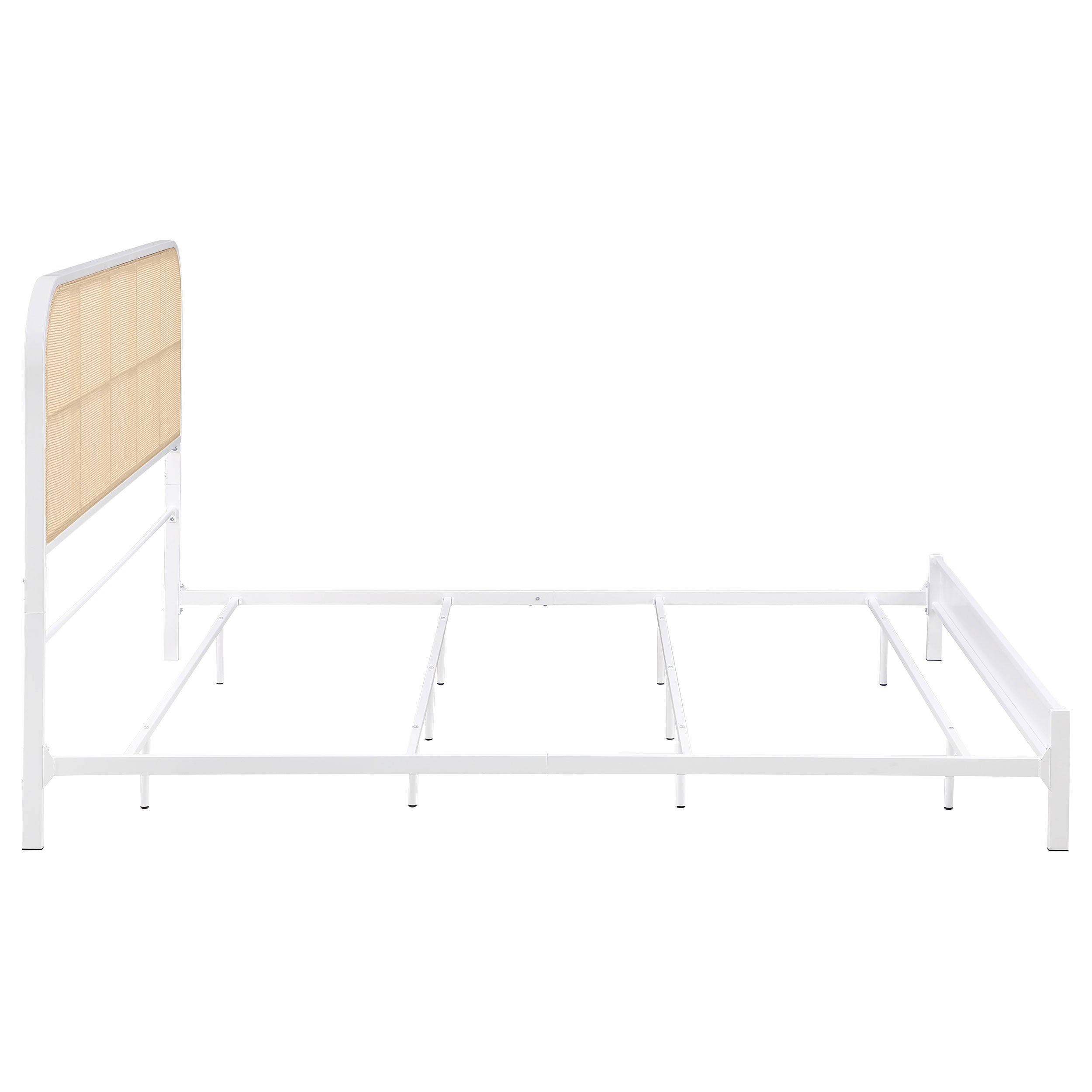 Amherst Radio Weave Rattan Metal Queen Bed White