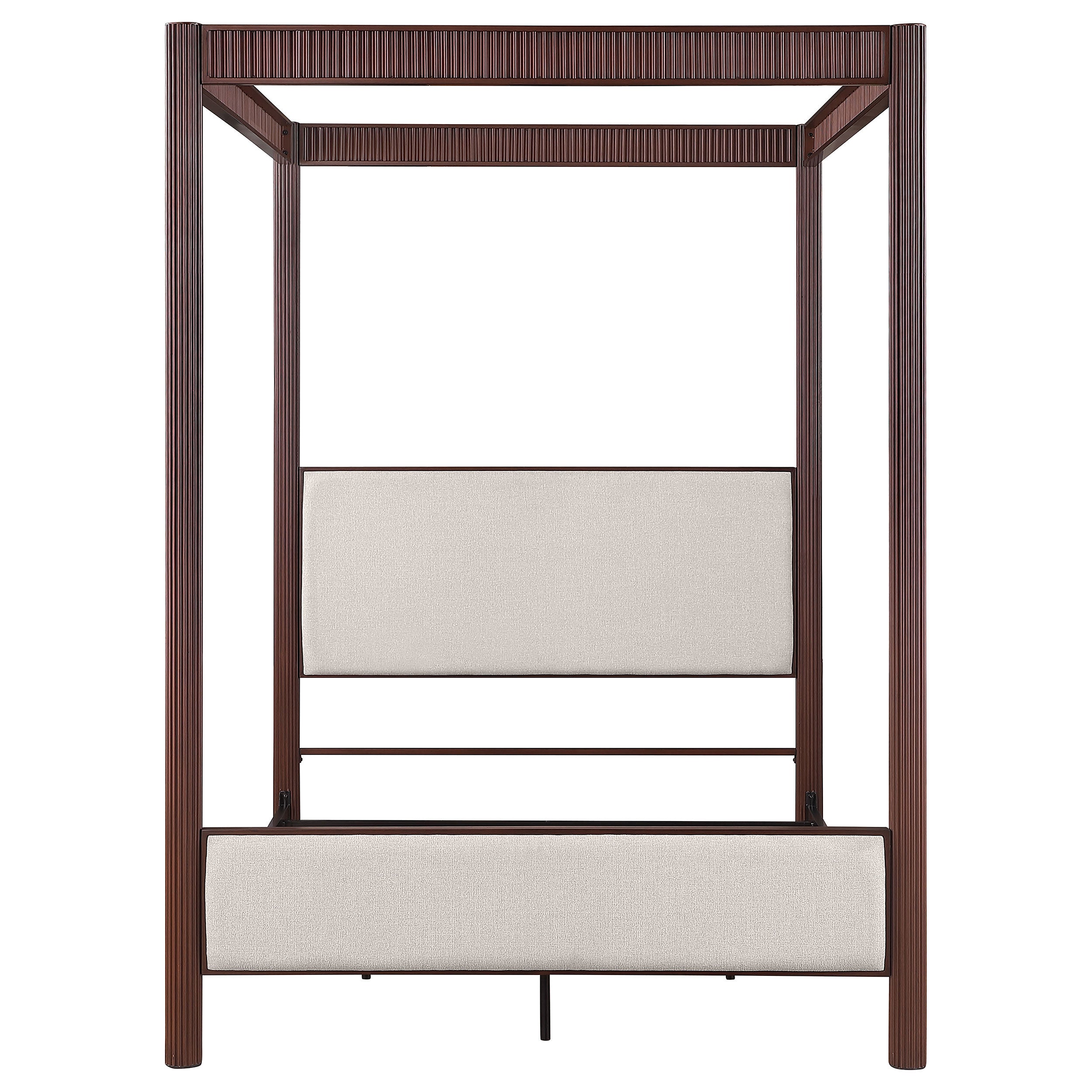 Zimmerlee 89-inch Metal Queen Canopy Bed Rust Brown