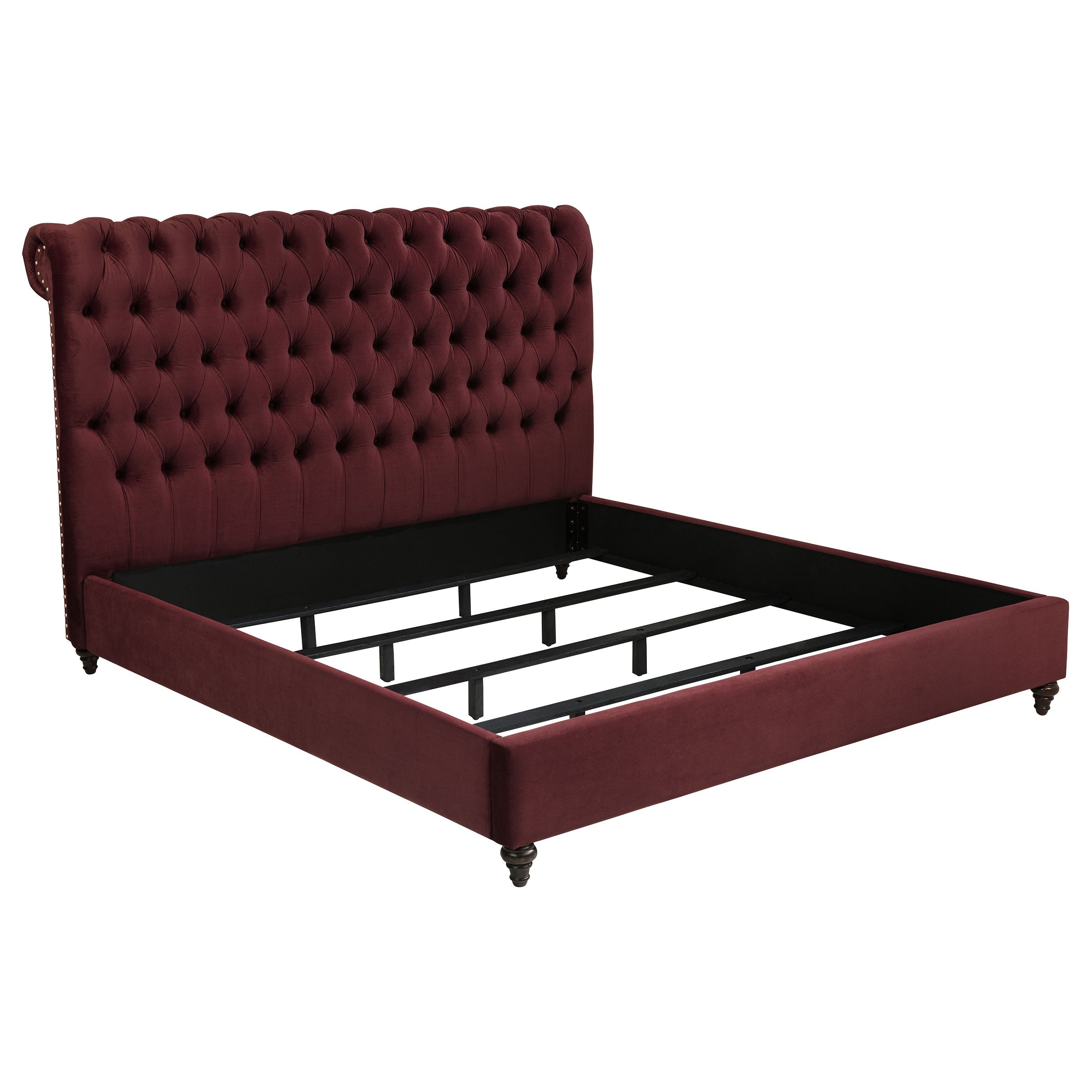 Devon 4-piece Queen Bedroom Set Wine Red and Dark Oak