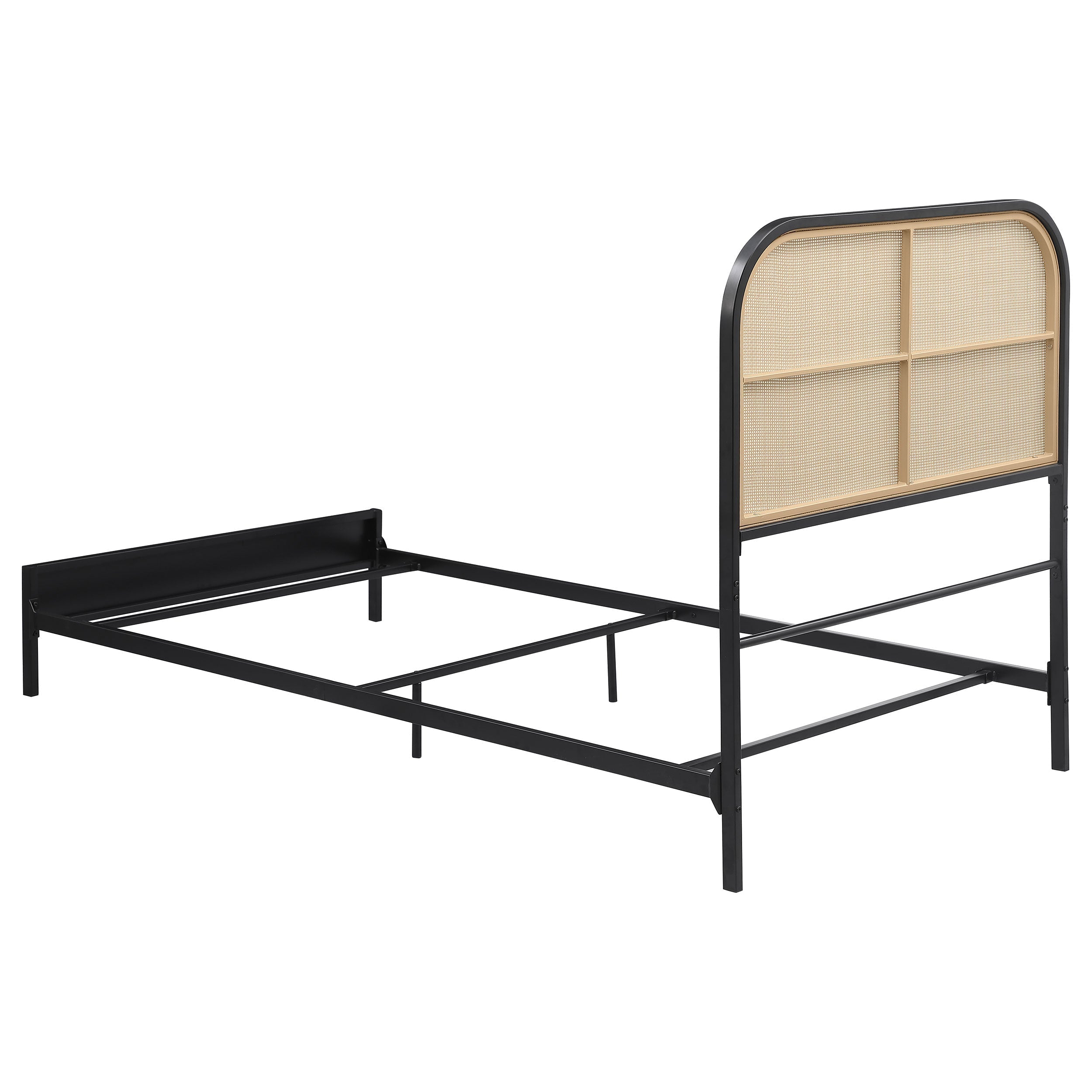 Amherst Radio Weave Rattan Metal  Bed Black