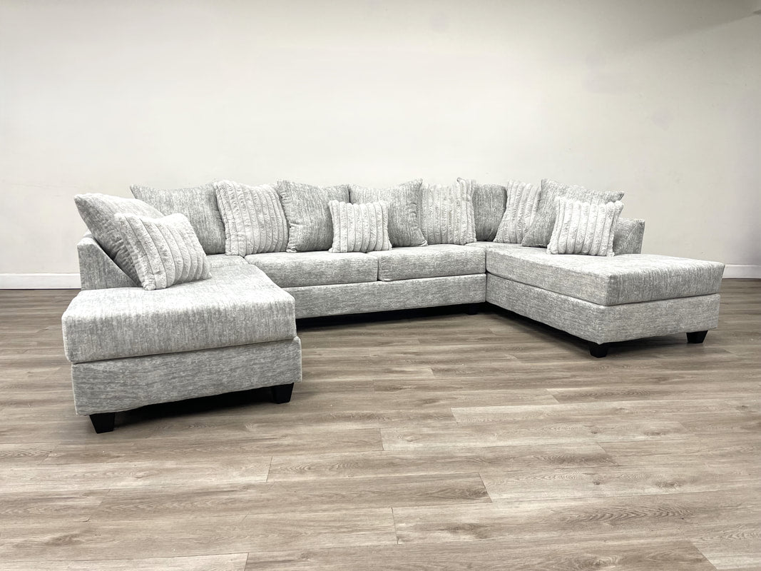 411 Gray - Double Chaise Sectional **NEW ARRIVAL**