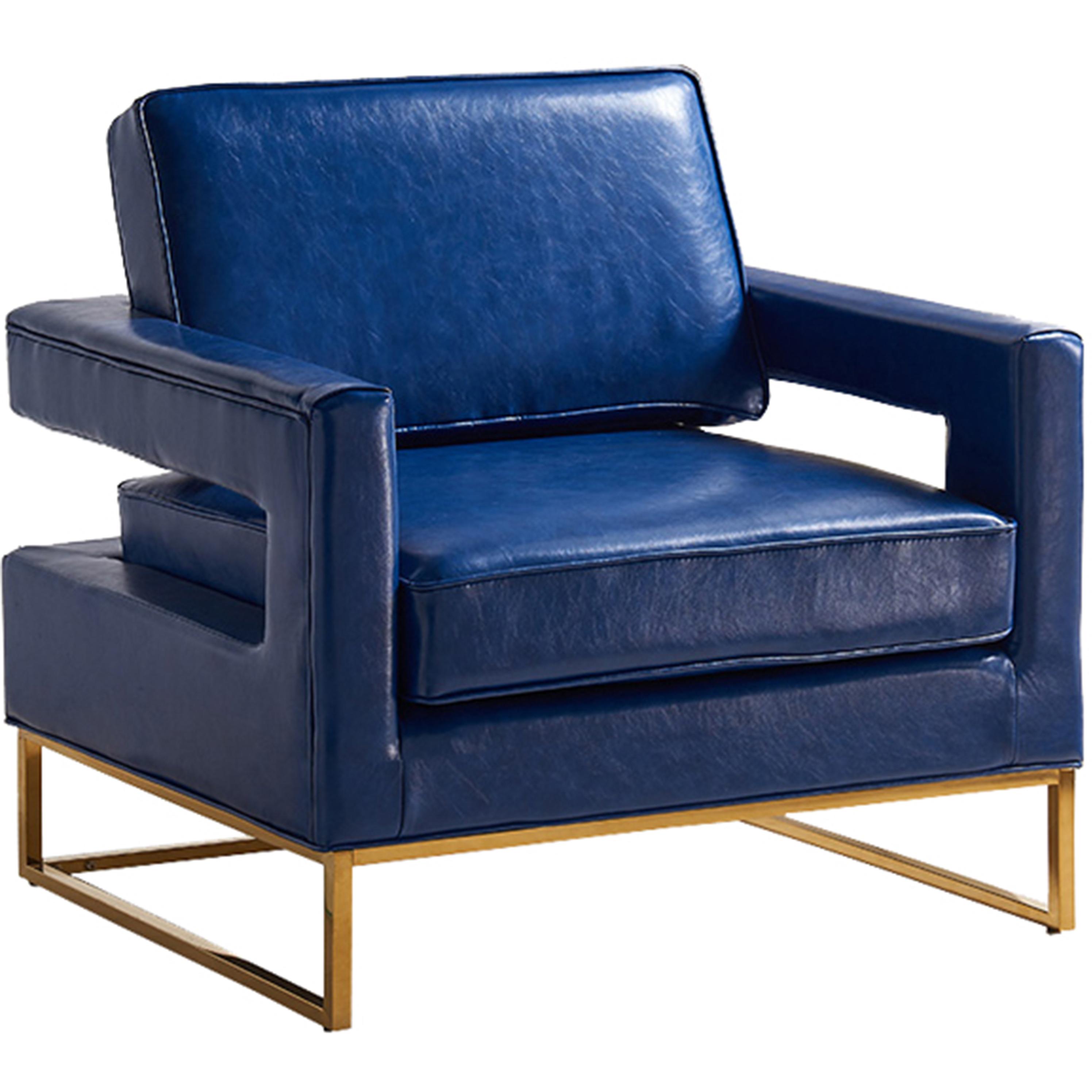 Meridian Amelia Navy Vegan Leather Accent Chair