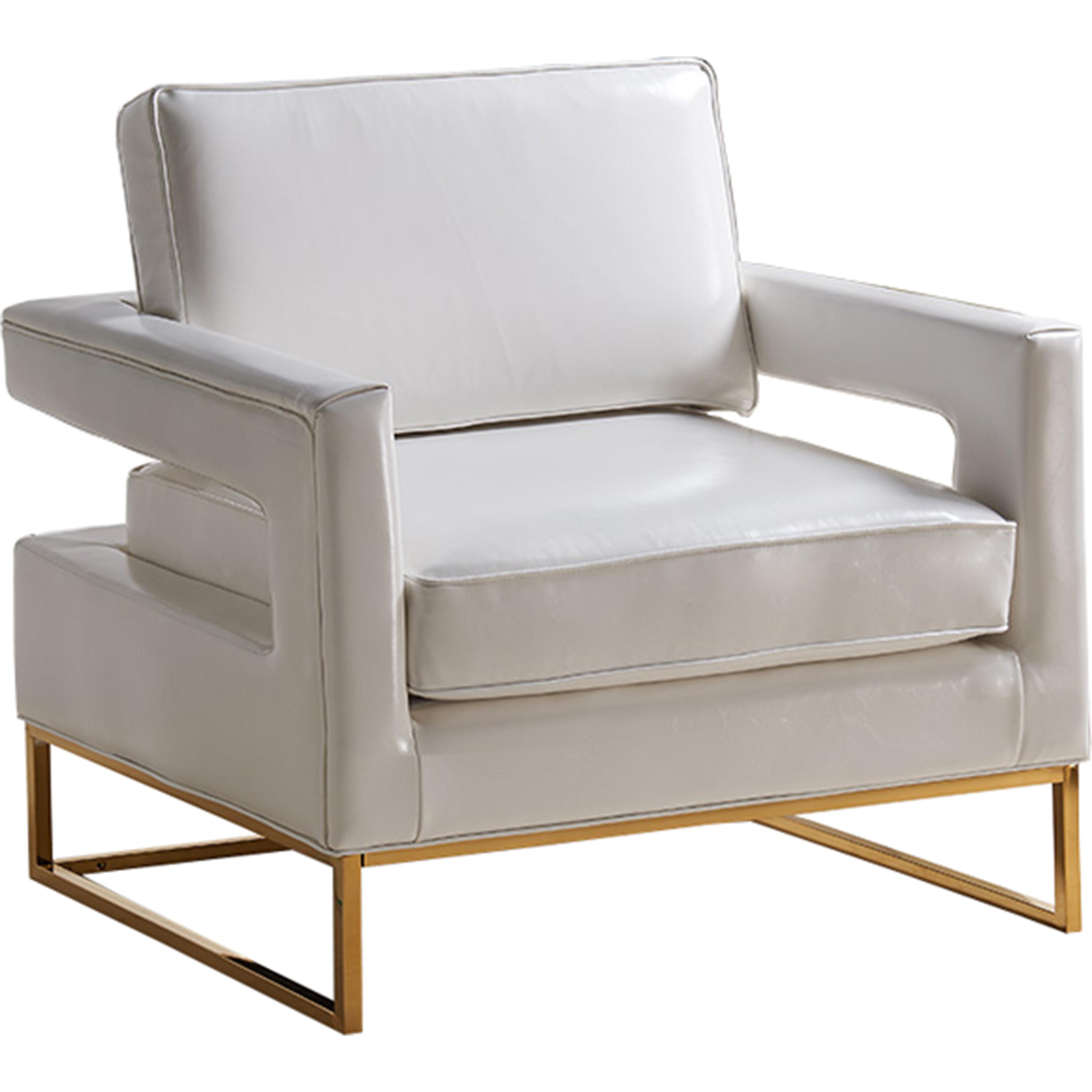 Meridian Amelia White Vegan Leather Accent Chair