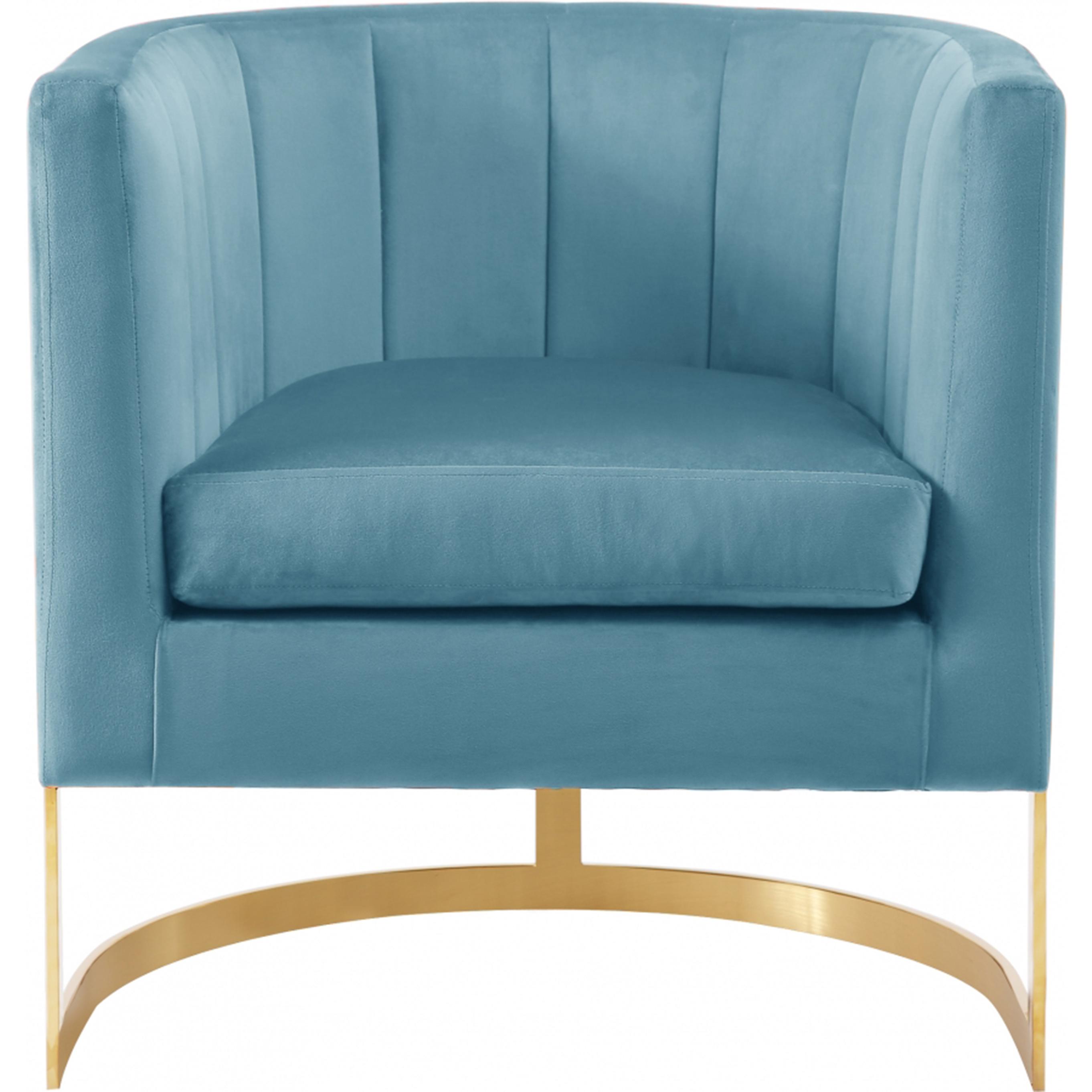 Meridian Carter Aqua Velvet Accent Chair