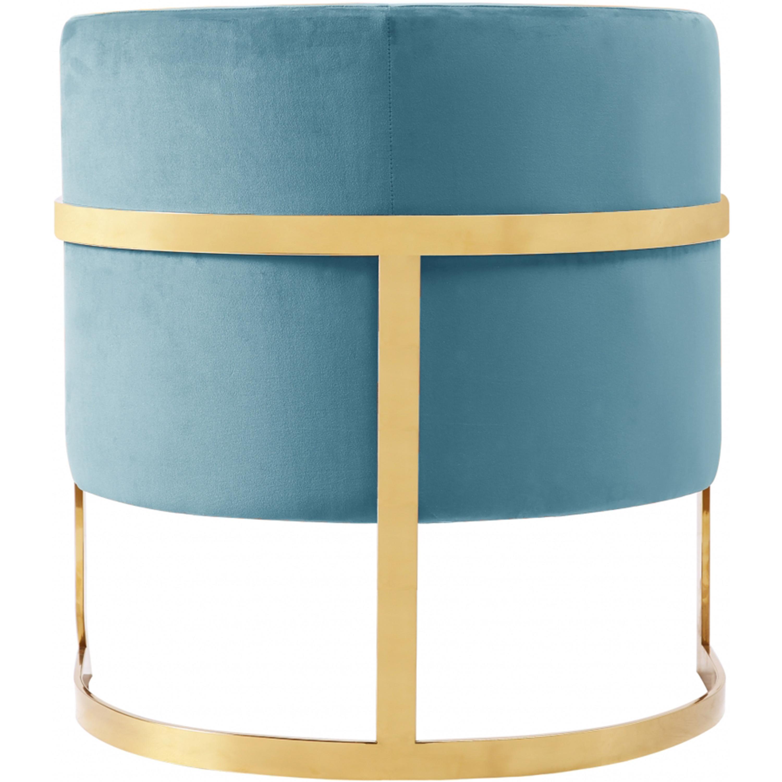 Meridian Carter Aqua Velvet Accent Chair