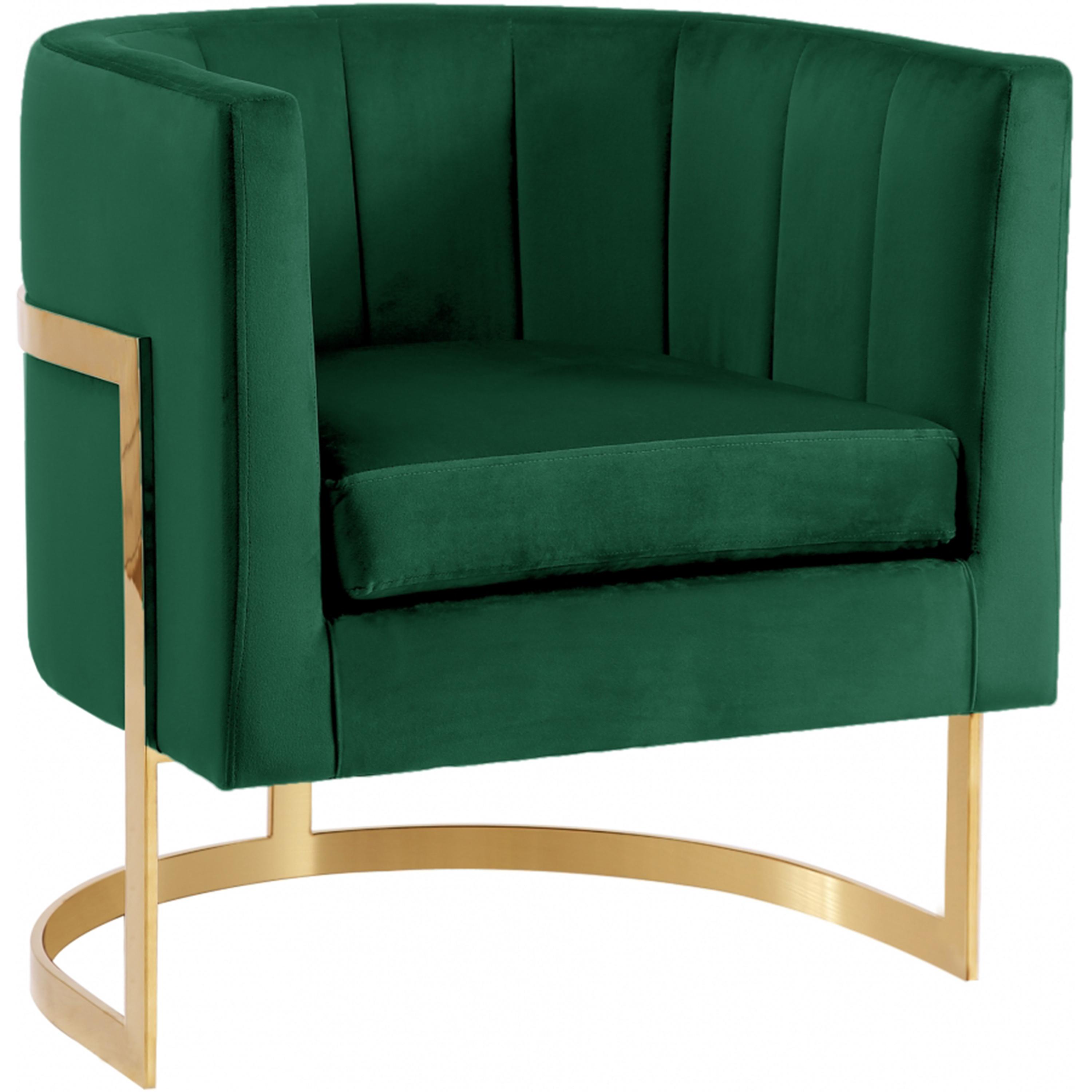 Meridian Carter Green Velvet Accent Chair