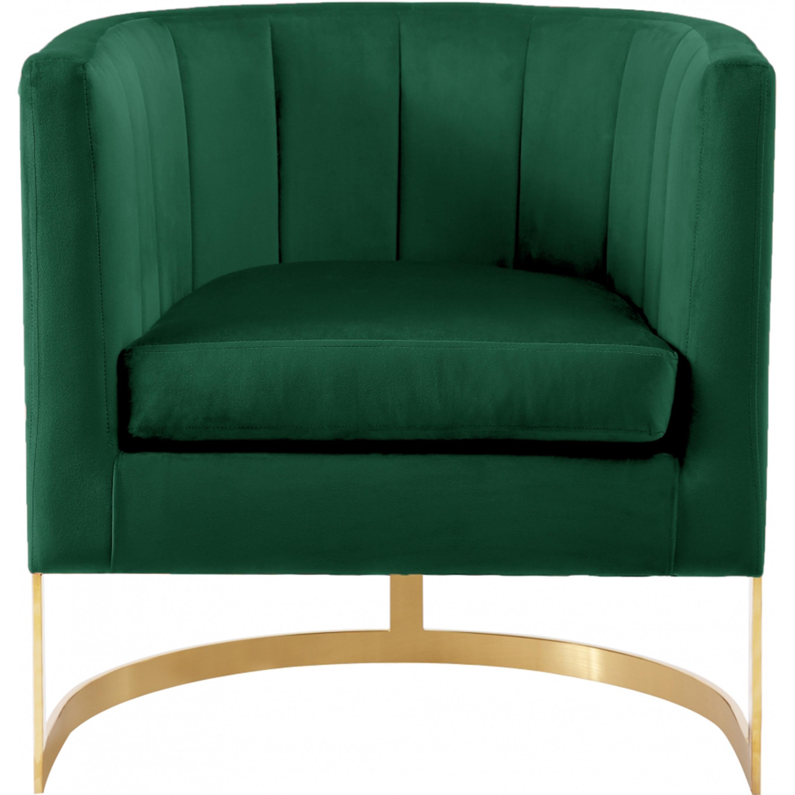 Meridian Carter Green Velvet Accent Chair