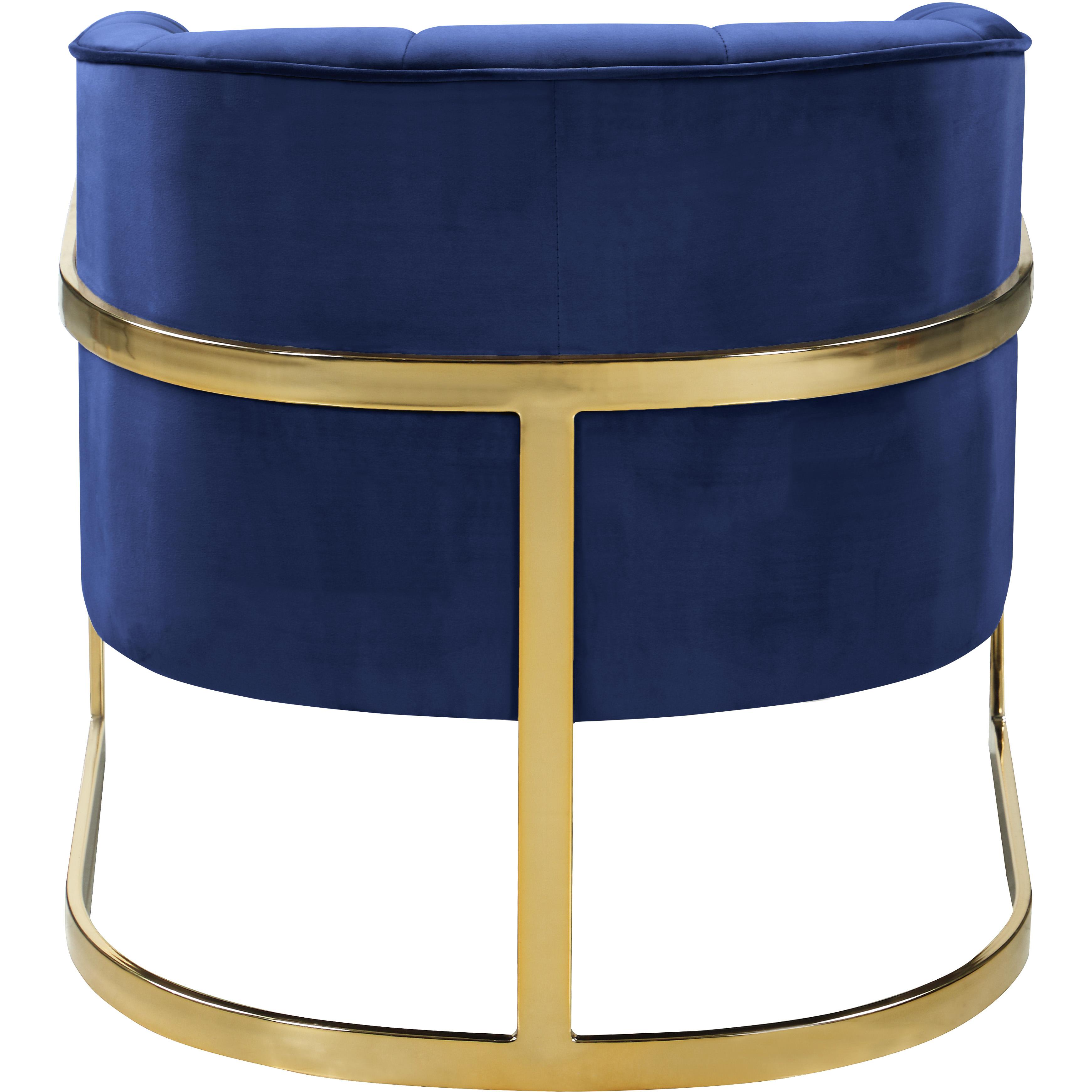 Meridian Carter Navy Velvet Accent Chair