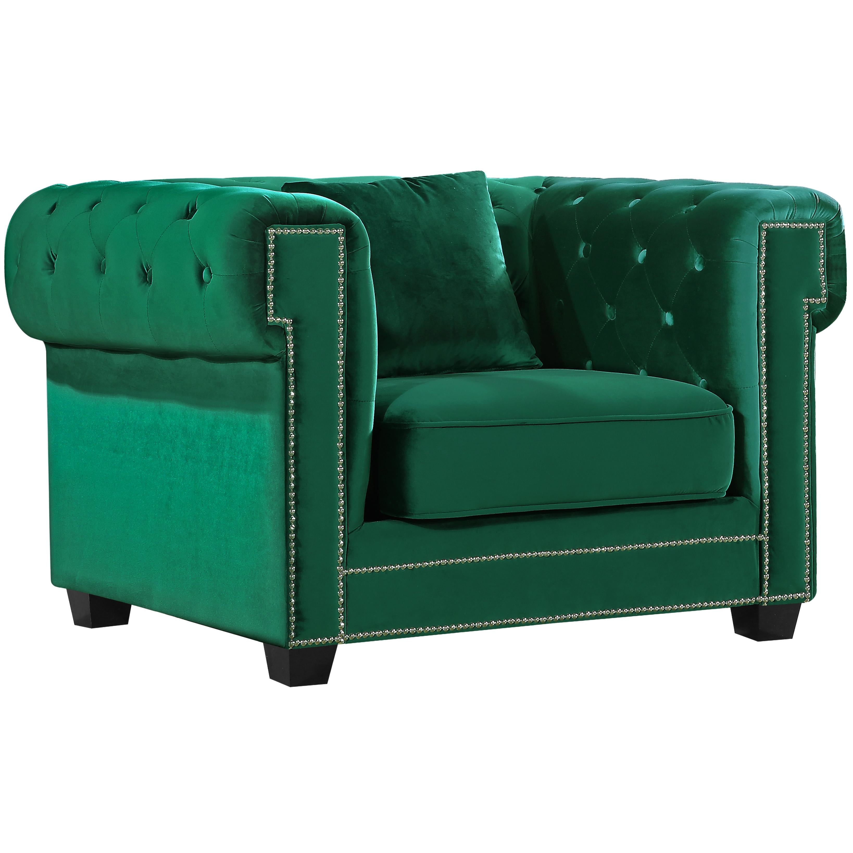 Meridian Bowery Green Velvet Chair