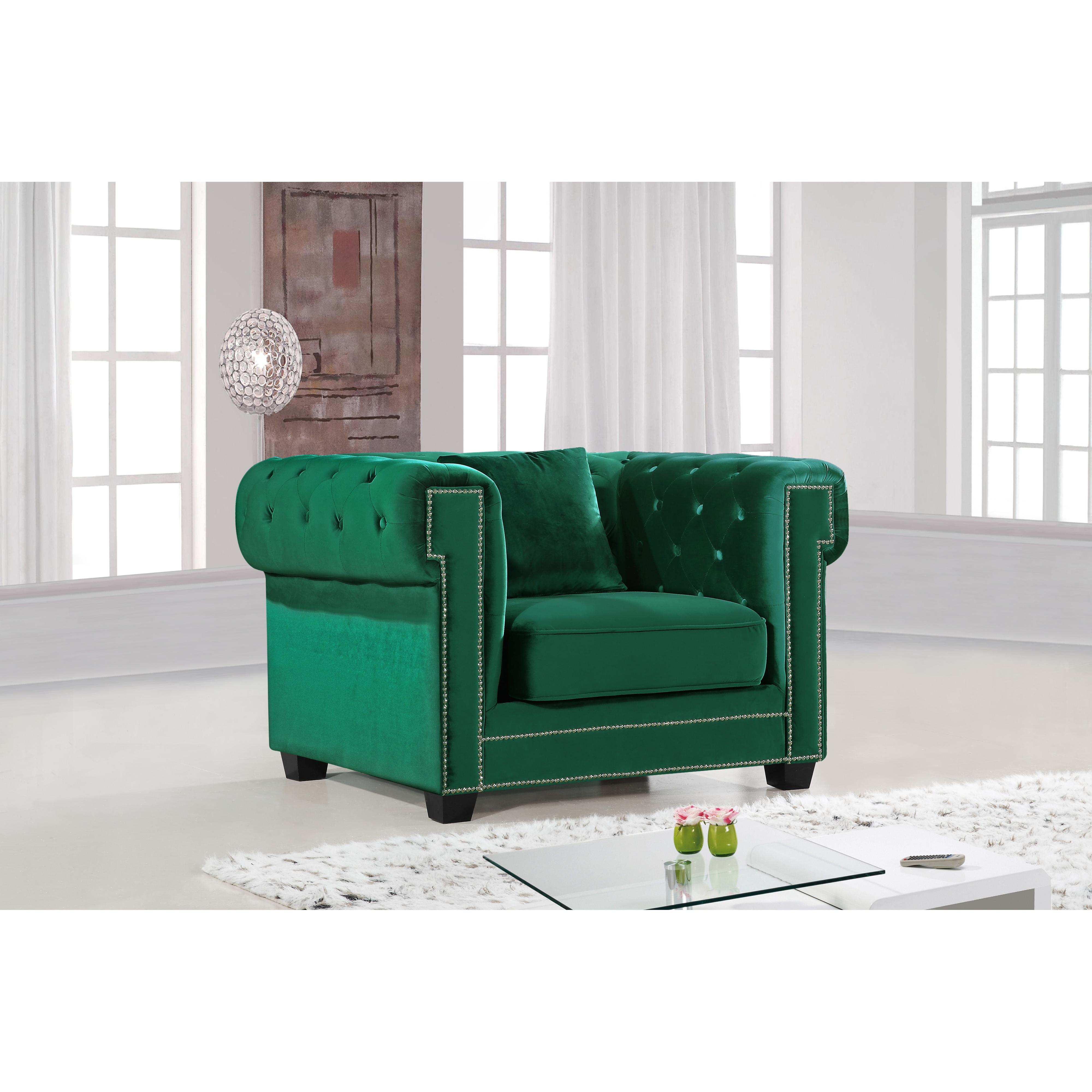 Meridian Bowery Green Velvet Chair