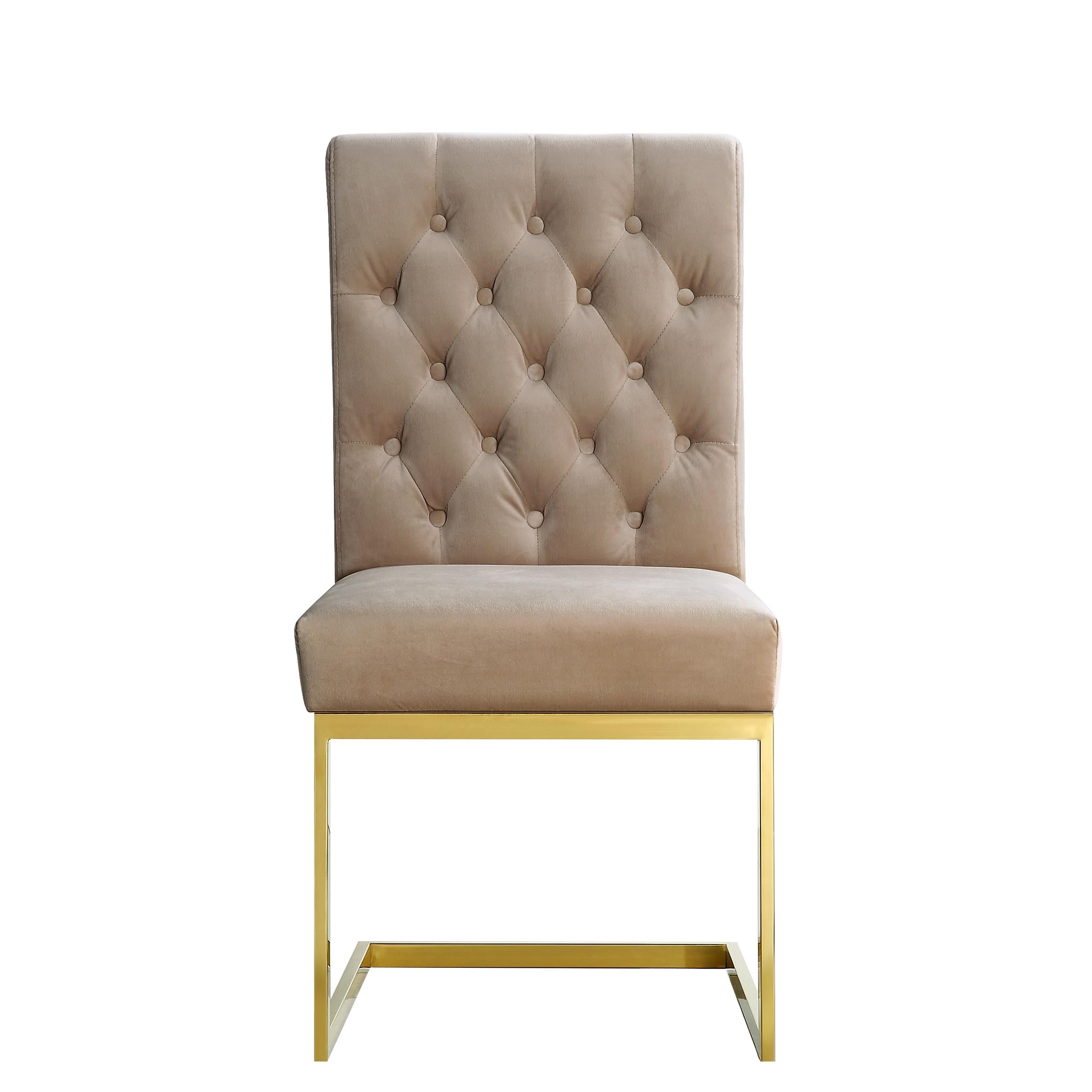 Meridian Cameron Beige Velvet Dining Chair