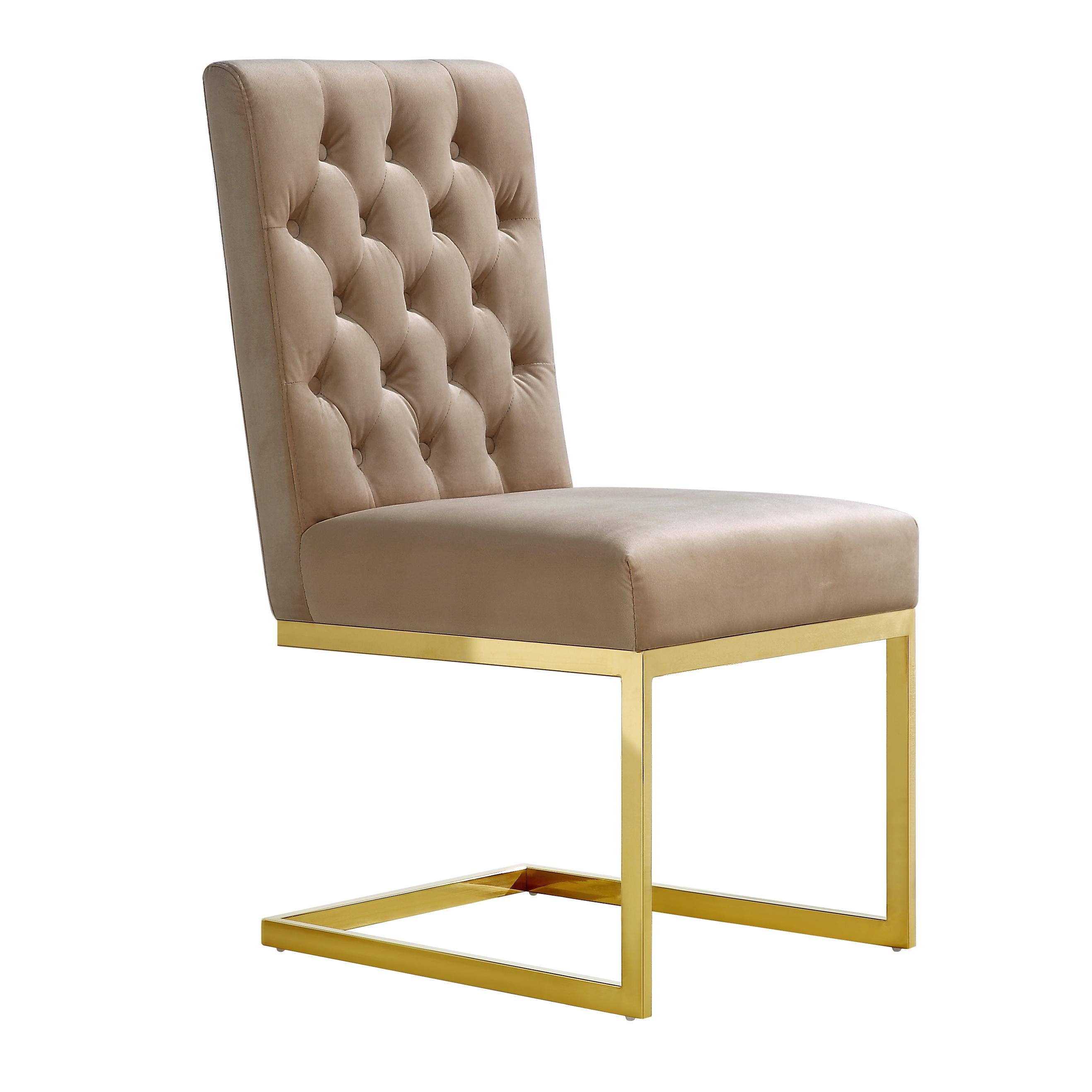 Meridian Cameron Beige Velvet Dining Chair