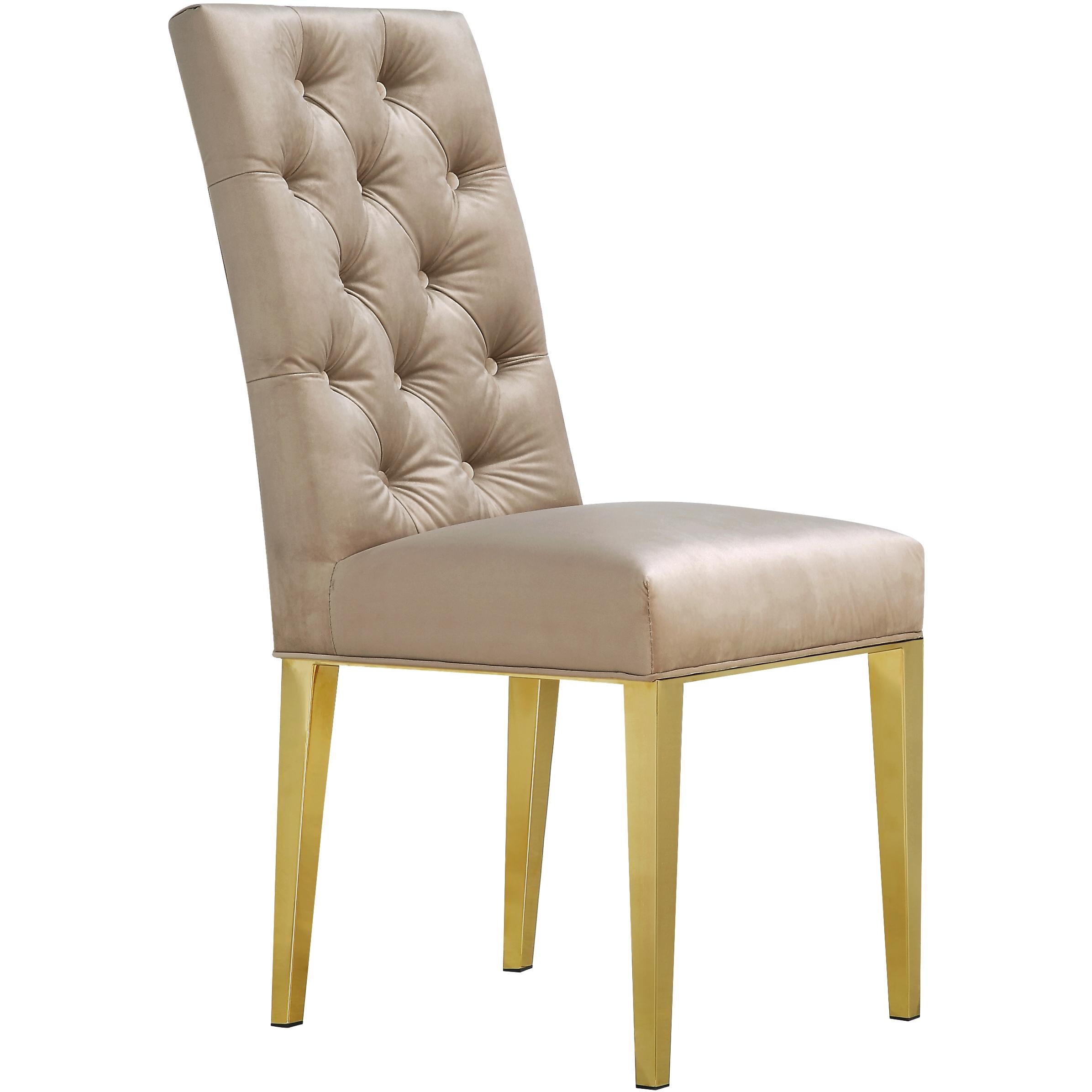 Meridian Capri Beige Velvet Dining Chair