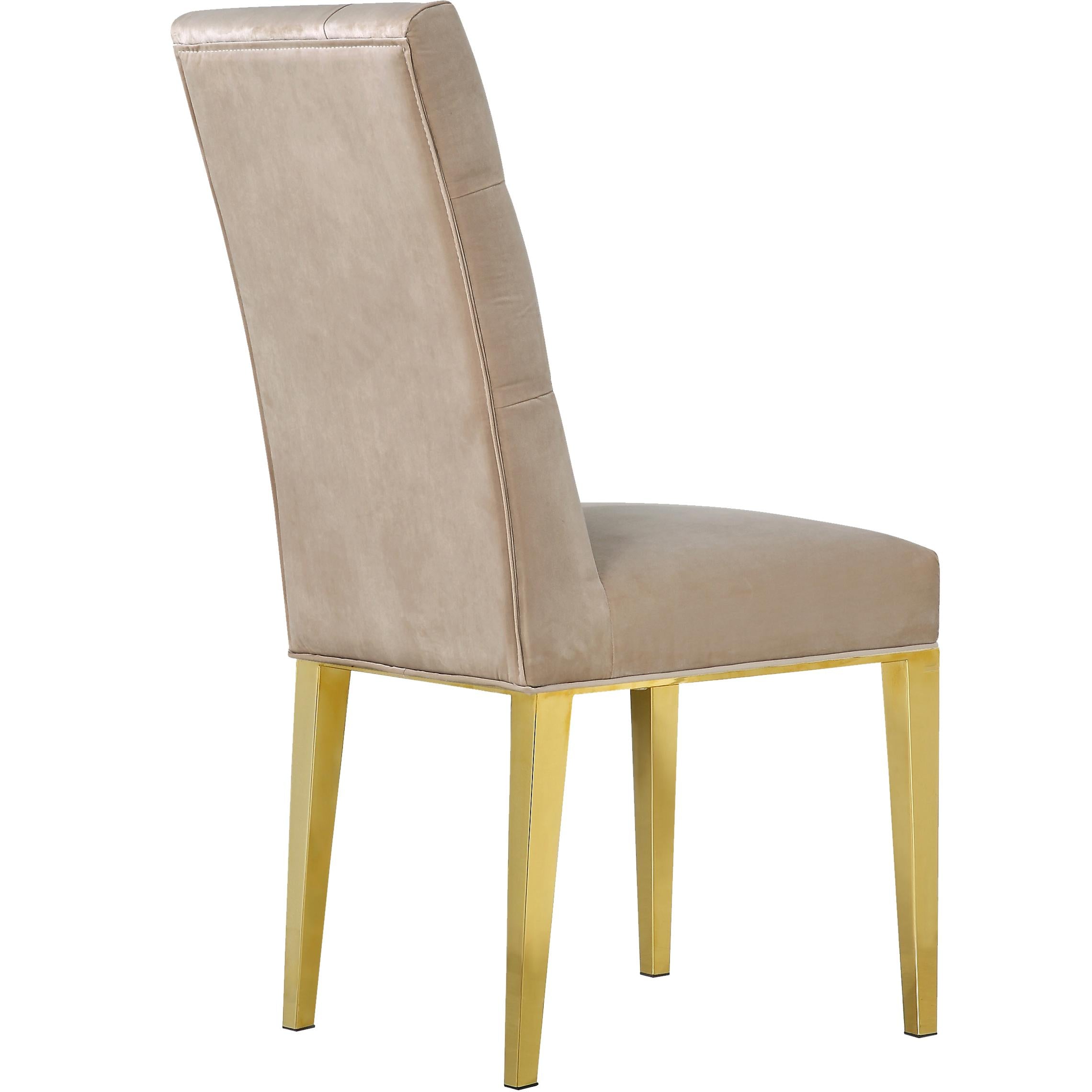 Meridian Capri Beige Velvet Dining Chair