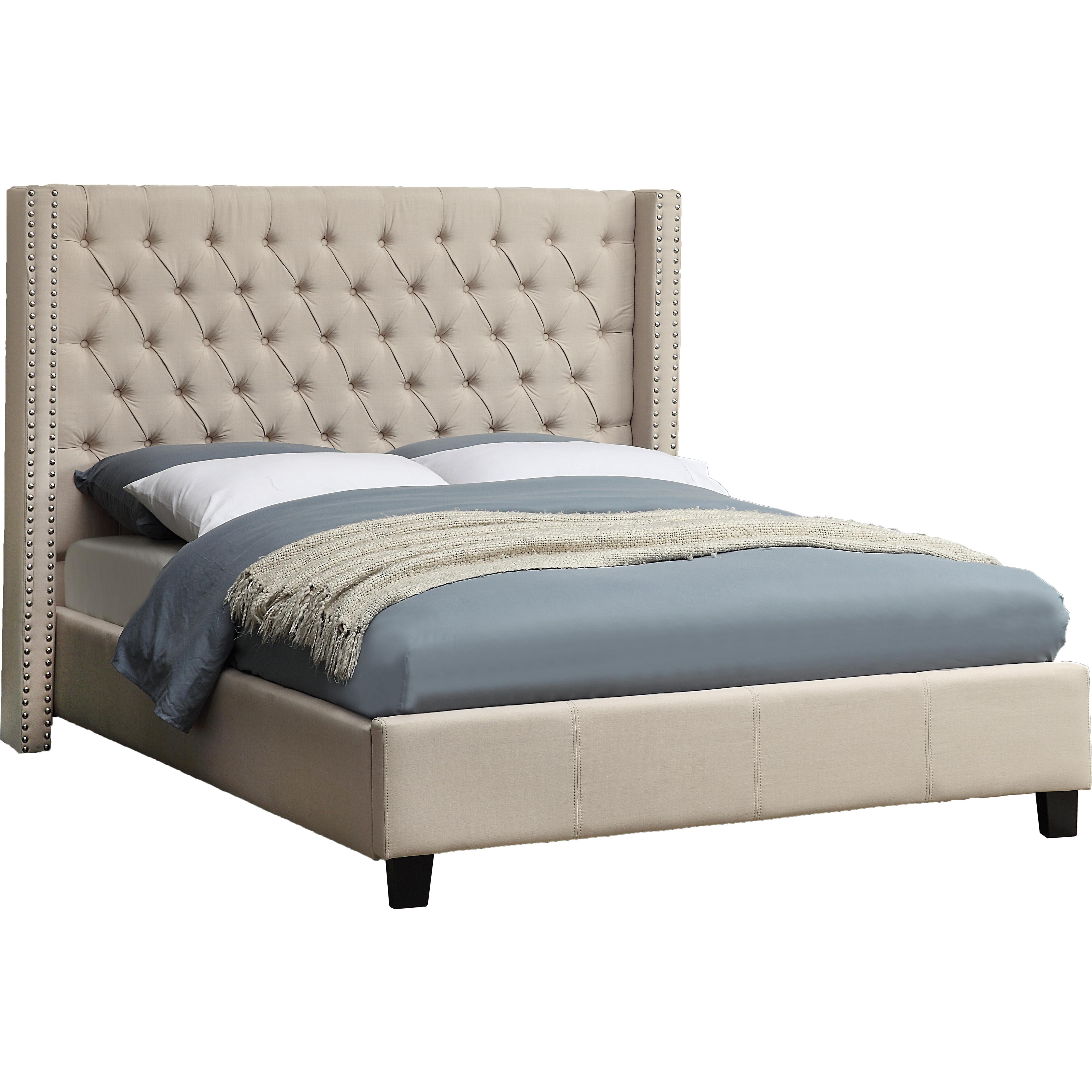 Meridian Ashton Beige Linen Textured Full Bed