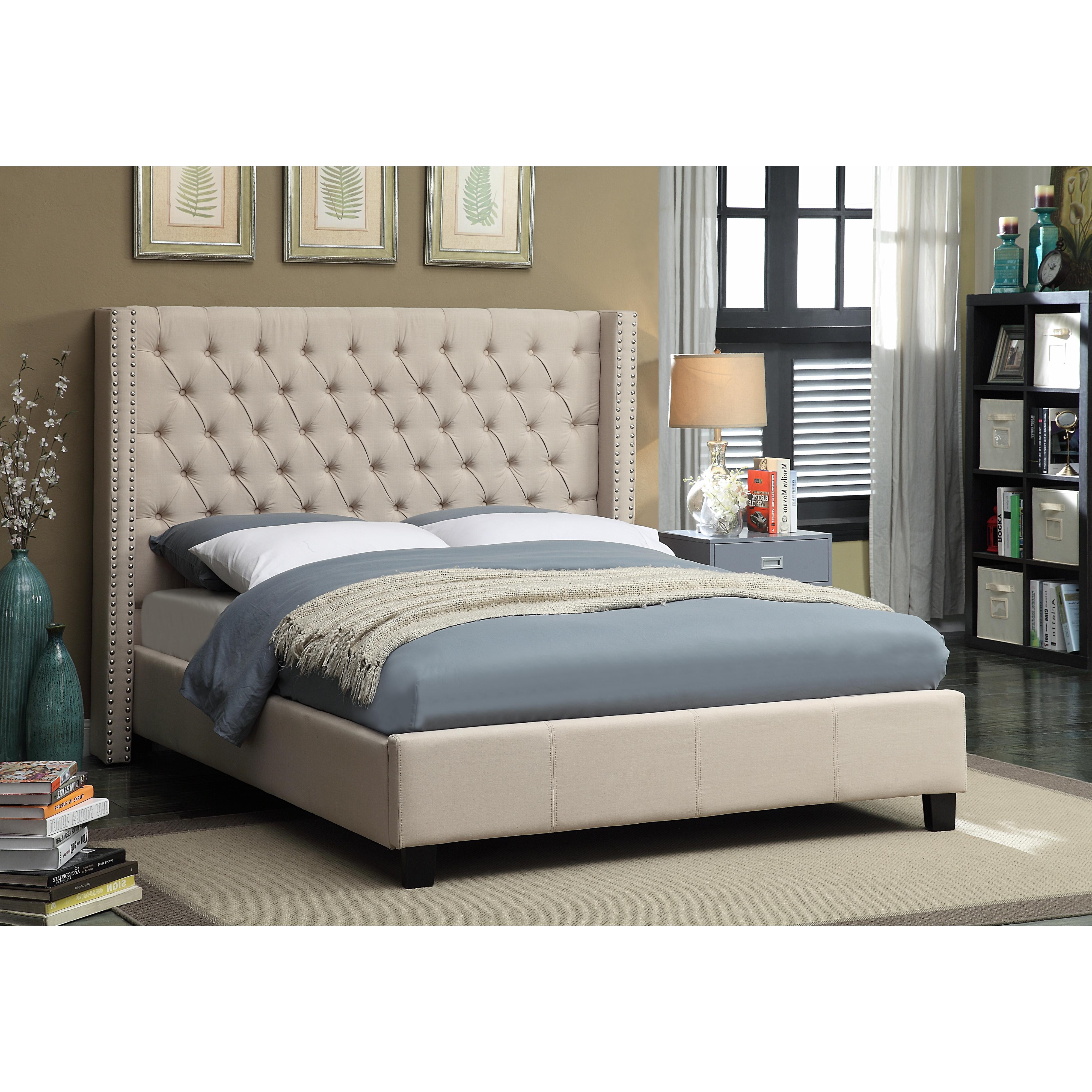 Meridian Ashton Beige Linen Textured King Bed