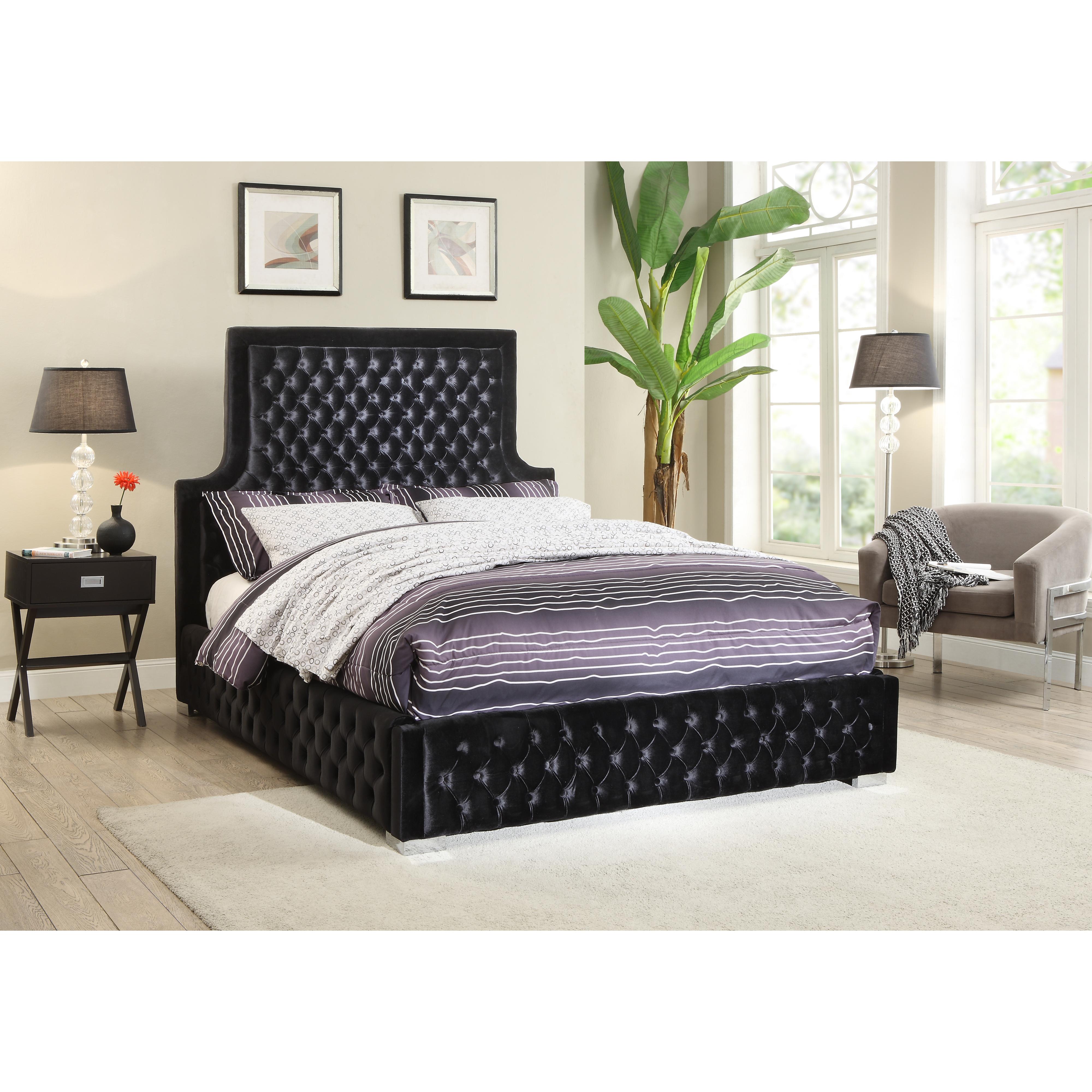 Meridian Sedona Black Velvet King Bed