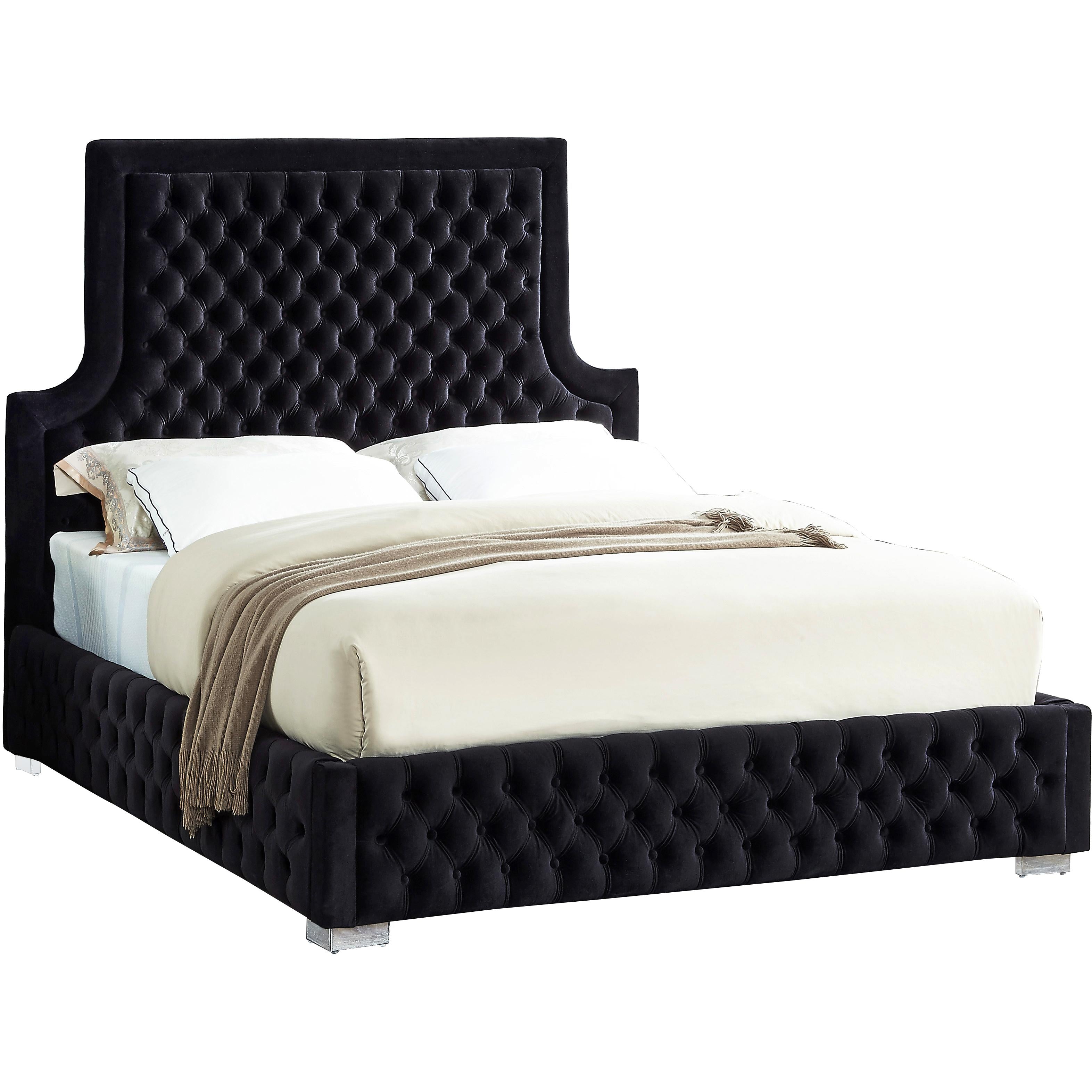 Meridian Sedona Black Velvet Queen Bed