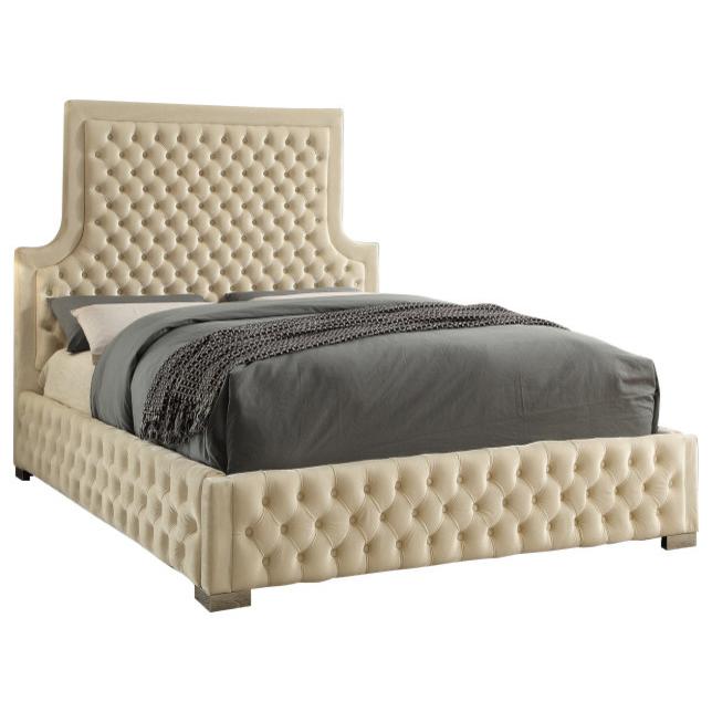 Meridian Sedona Cream Velvet King Bed