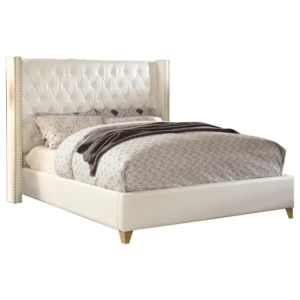 Meridian Soho White Vegan Leather Full Bed