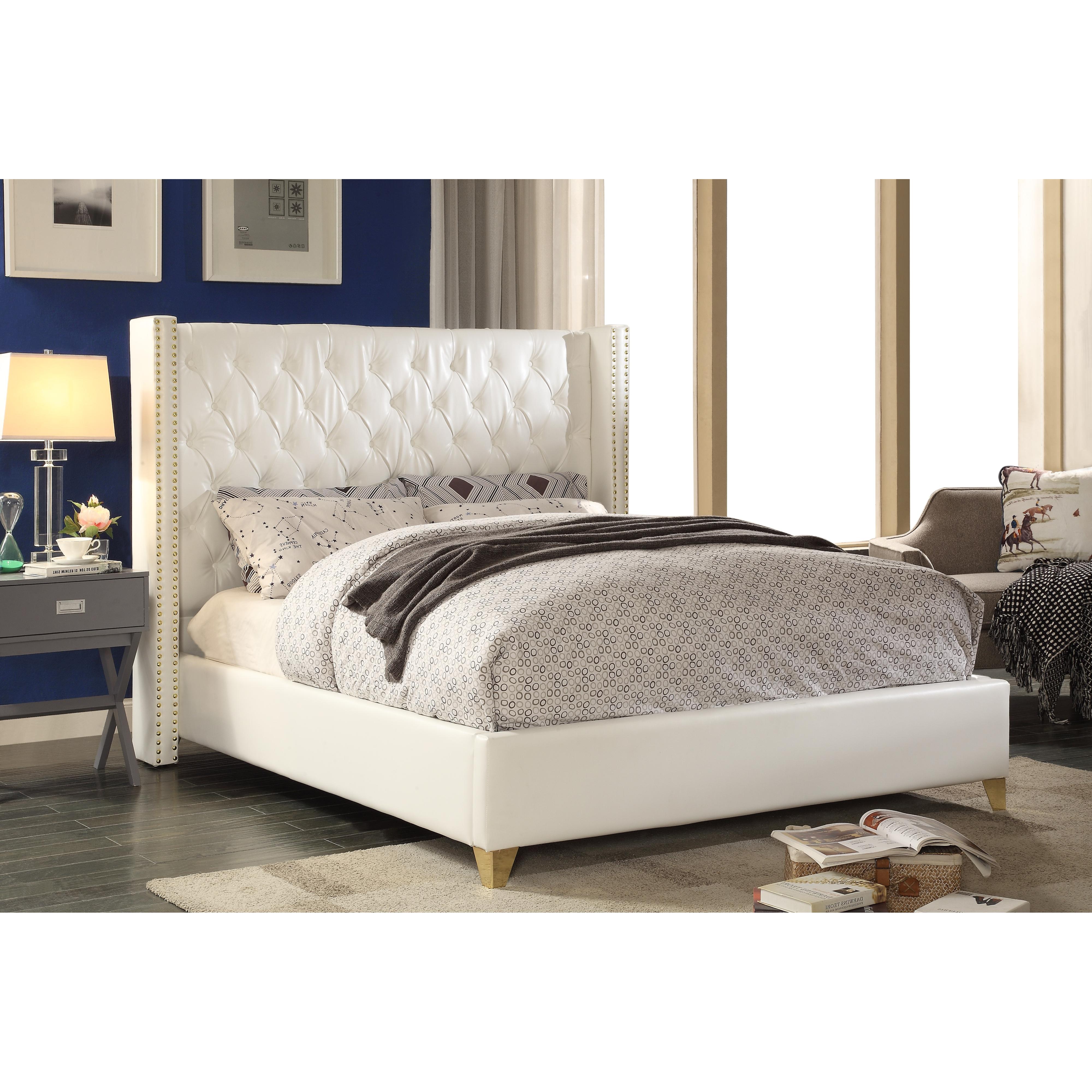 Meridian Soho White Vegan Leather Full Bed