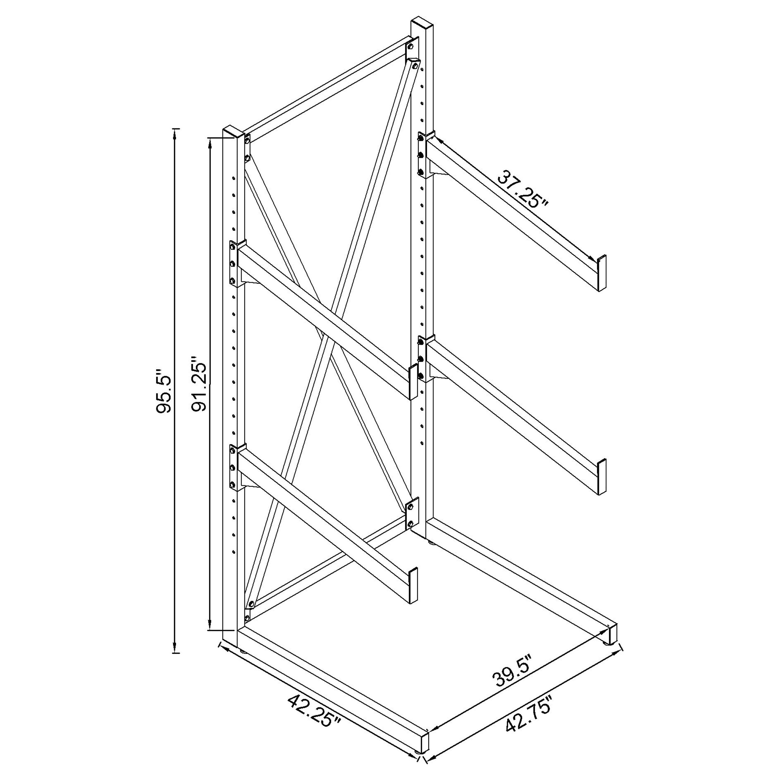 Wright 3-tier Sofa Display Rack Black