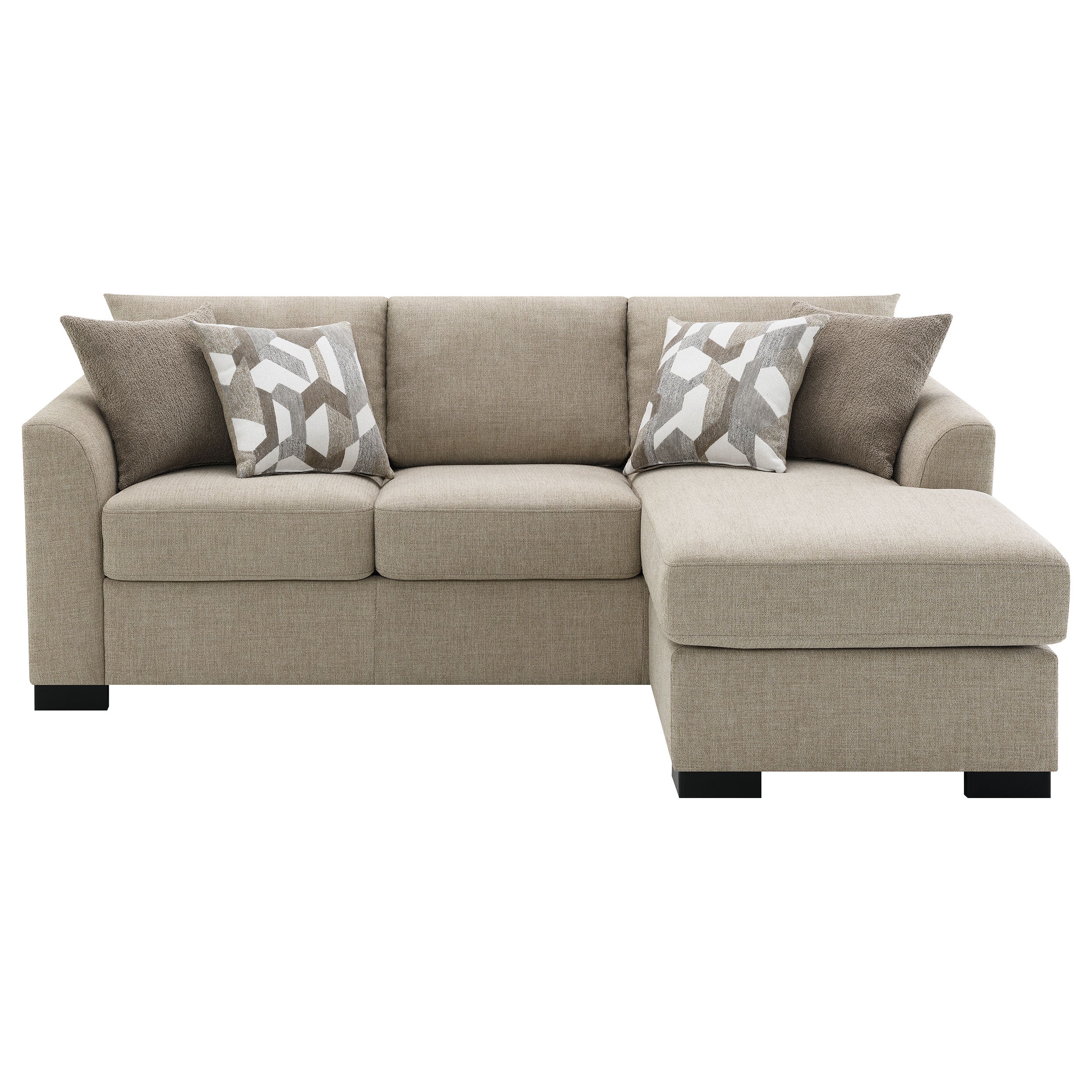 Storey Upholstered Sleeper Sectional Chaise Sofa Camel