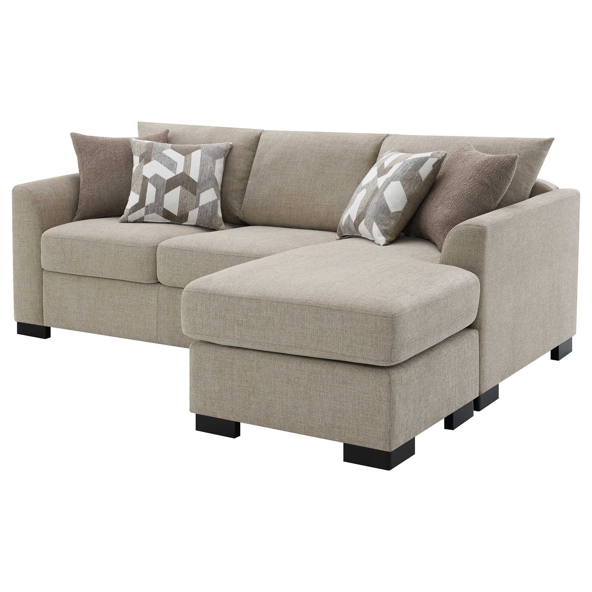 Storey Upholstered Sleeper Sectional Chaise Sofa Camel