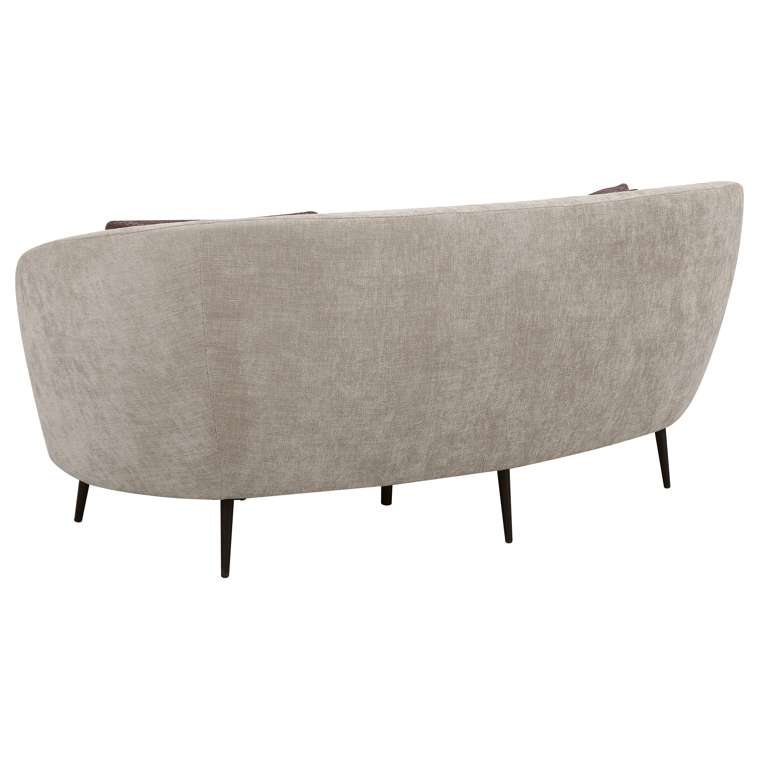 Ellorie Upholstered Channel Back Curved Loveseat Beige