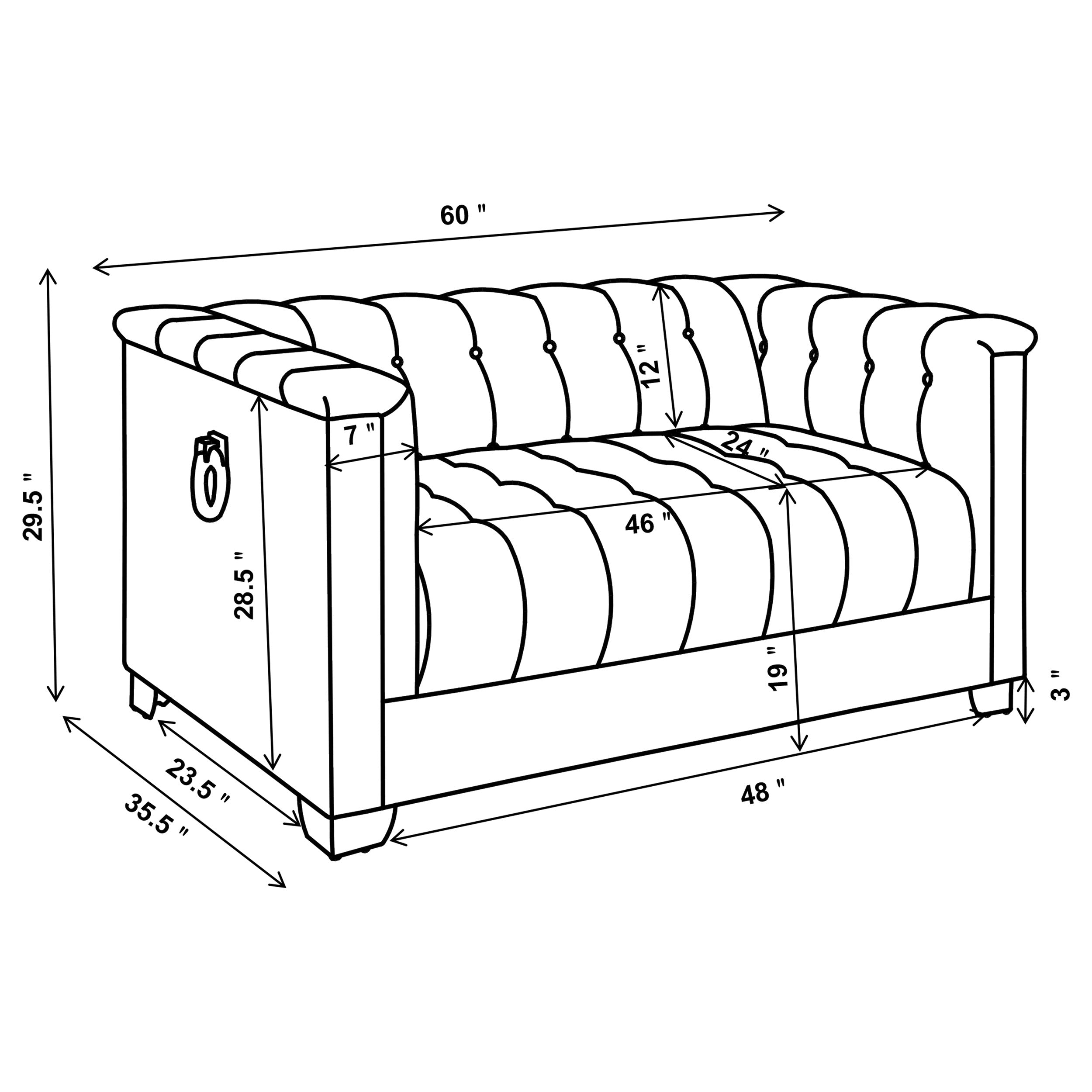 Chaviano Tufted Upholstered Loveseat Pearl White