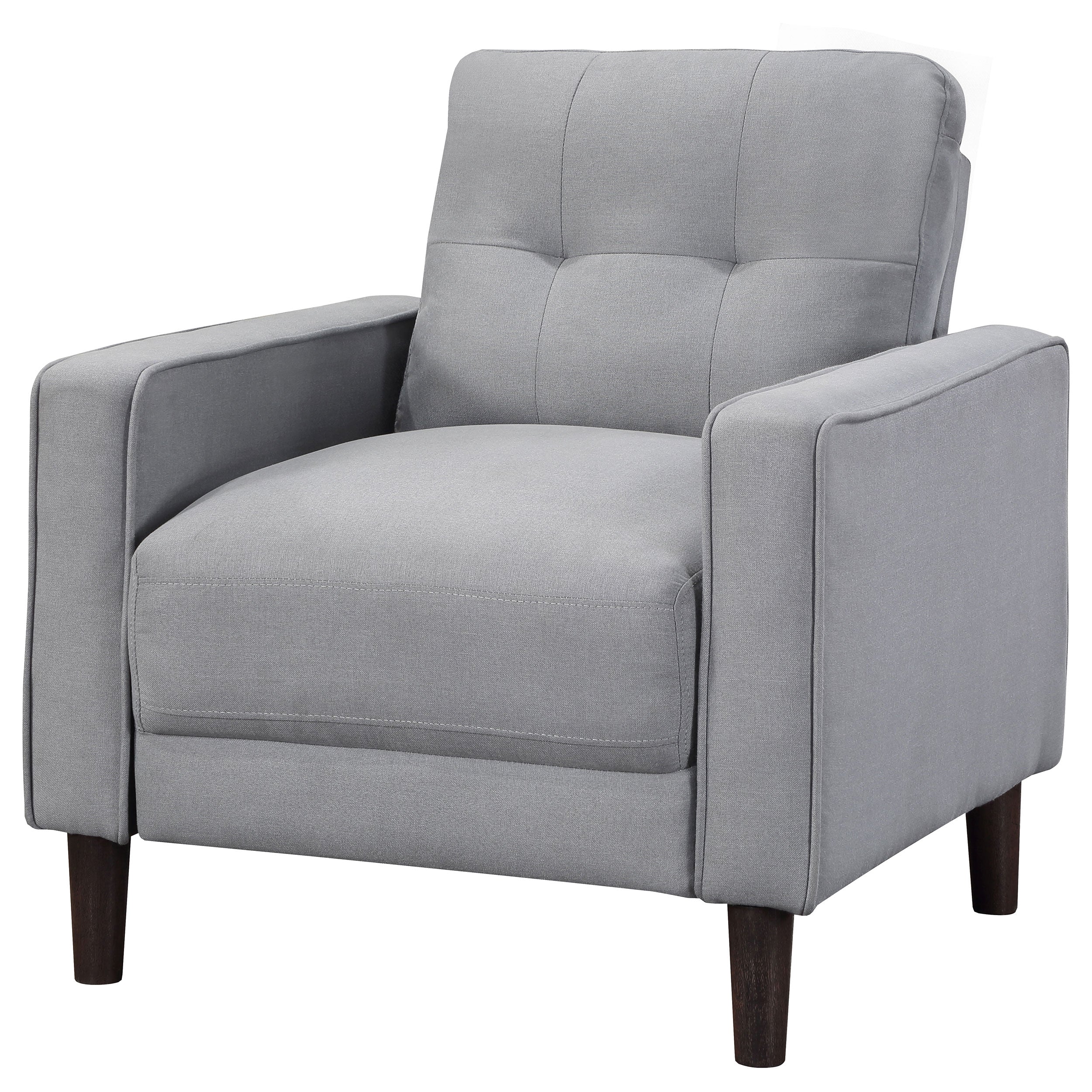 Bowen Upholstered Track Arms Tufted Chair Grey