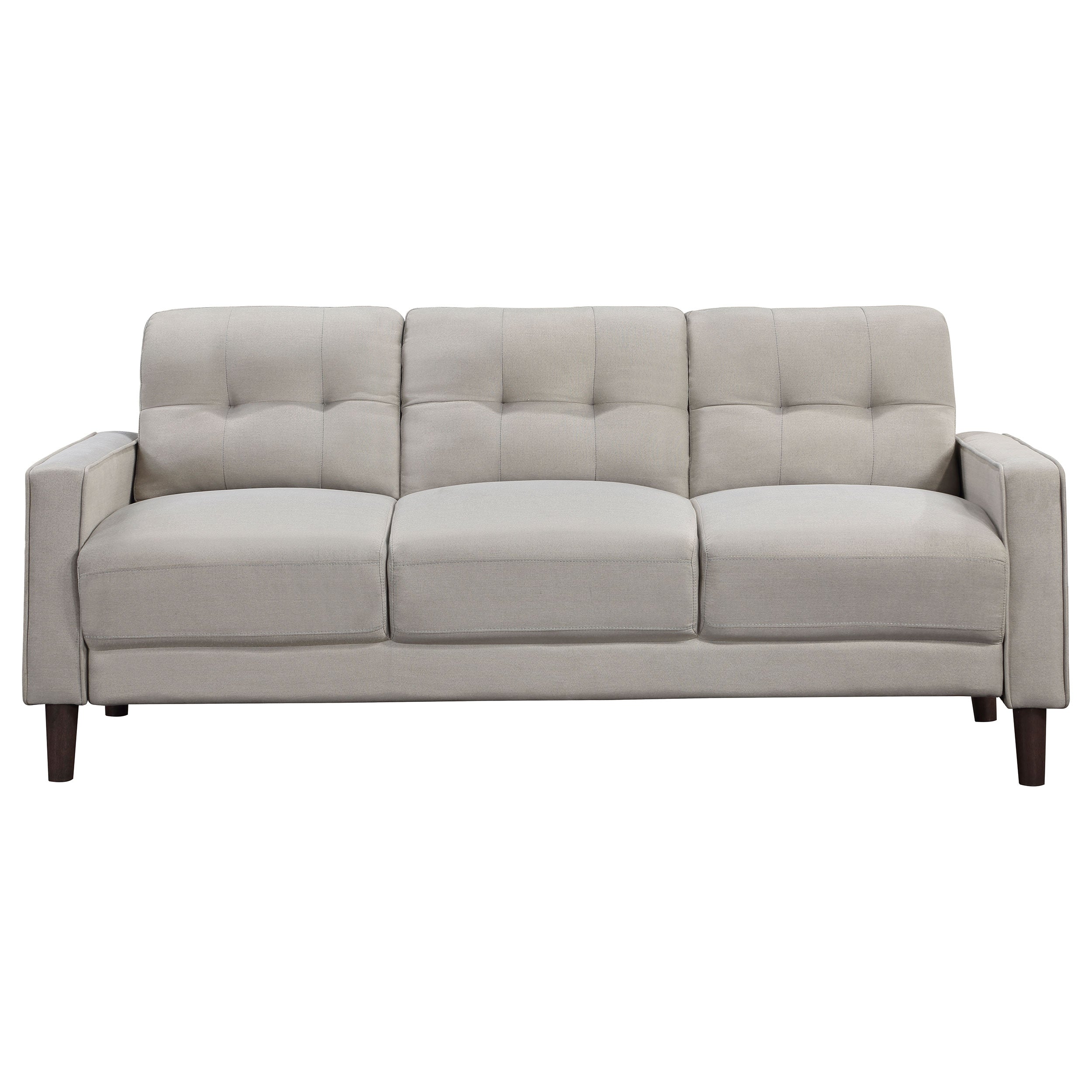 Bowen 2-piece Upholstered Track Arms Tufted Sofa Set Beige